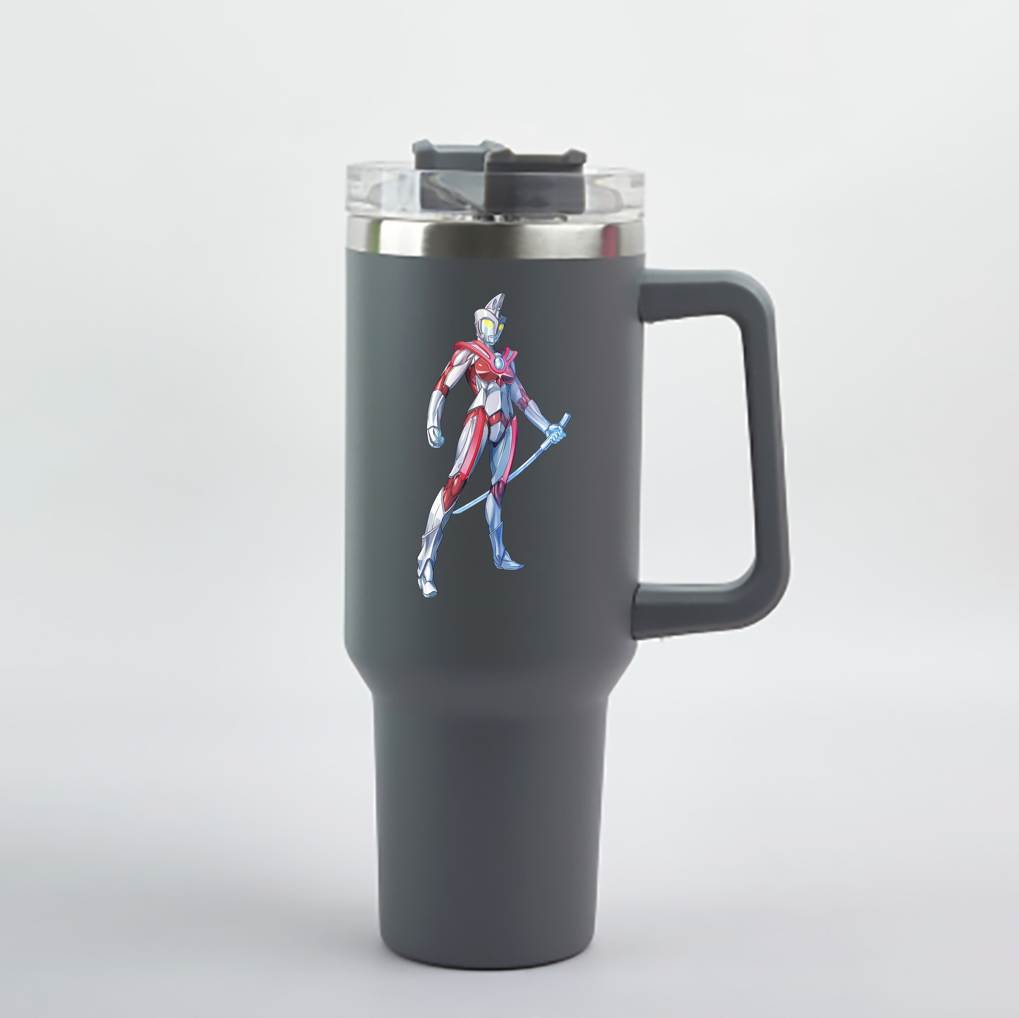 （画像用） ウルトラマン Ultraman 1200mL車用タンブラー - クリスタルステッカー（プラスチックストロー付き）