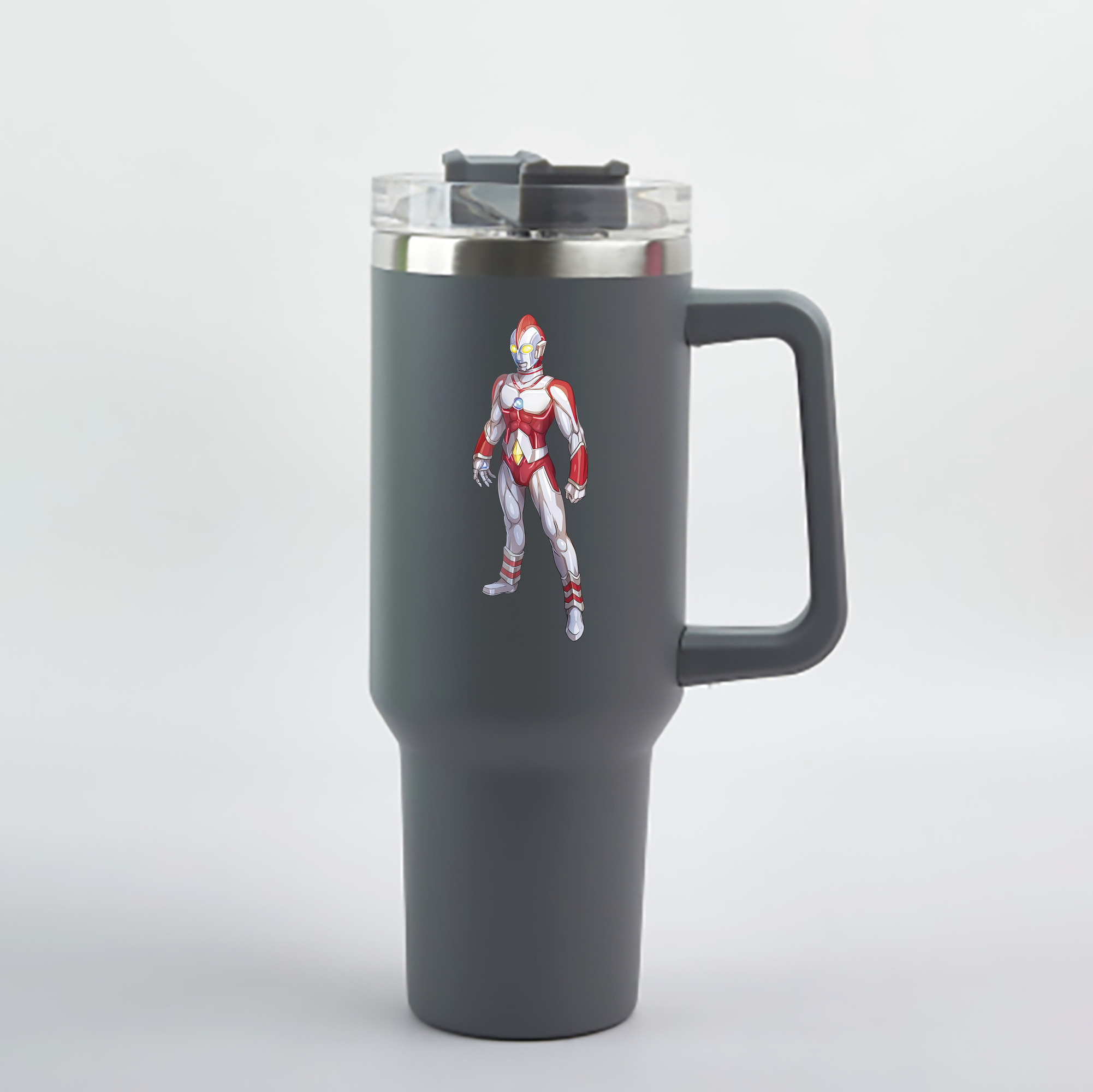 （画像用） ウルトラマン Ultraman 1200mL車用タンブラー - クリスタルステッカー（プラスチックストロー付き）