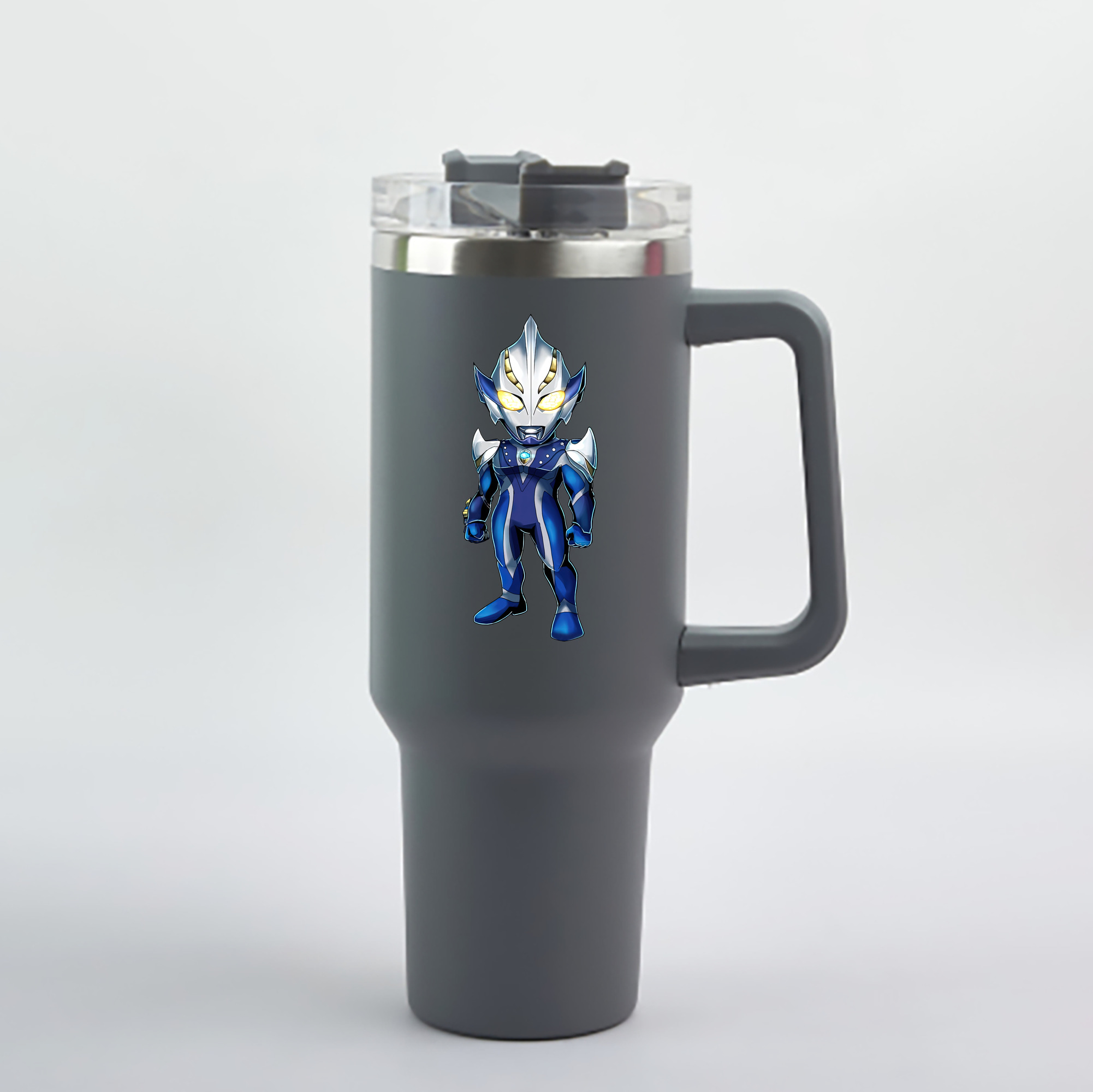 （画像用） ウルトラマン Ultraman 1200mL車用タンブラー - クリスタルステッカー（プラスチックストロー付き）