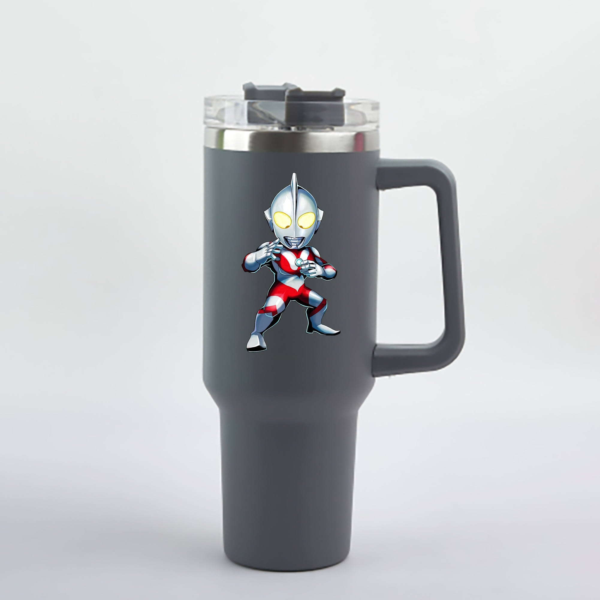 （画像用） ウルトラマン Ultraman 1200mL車用タンブラー - クリスタルステッカー（プラスチックストロー付き）