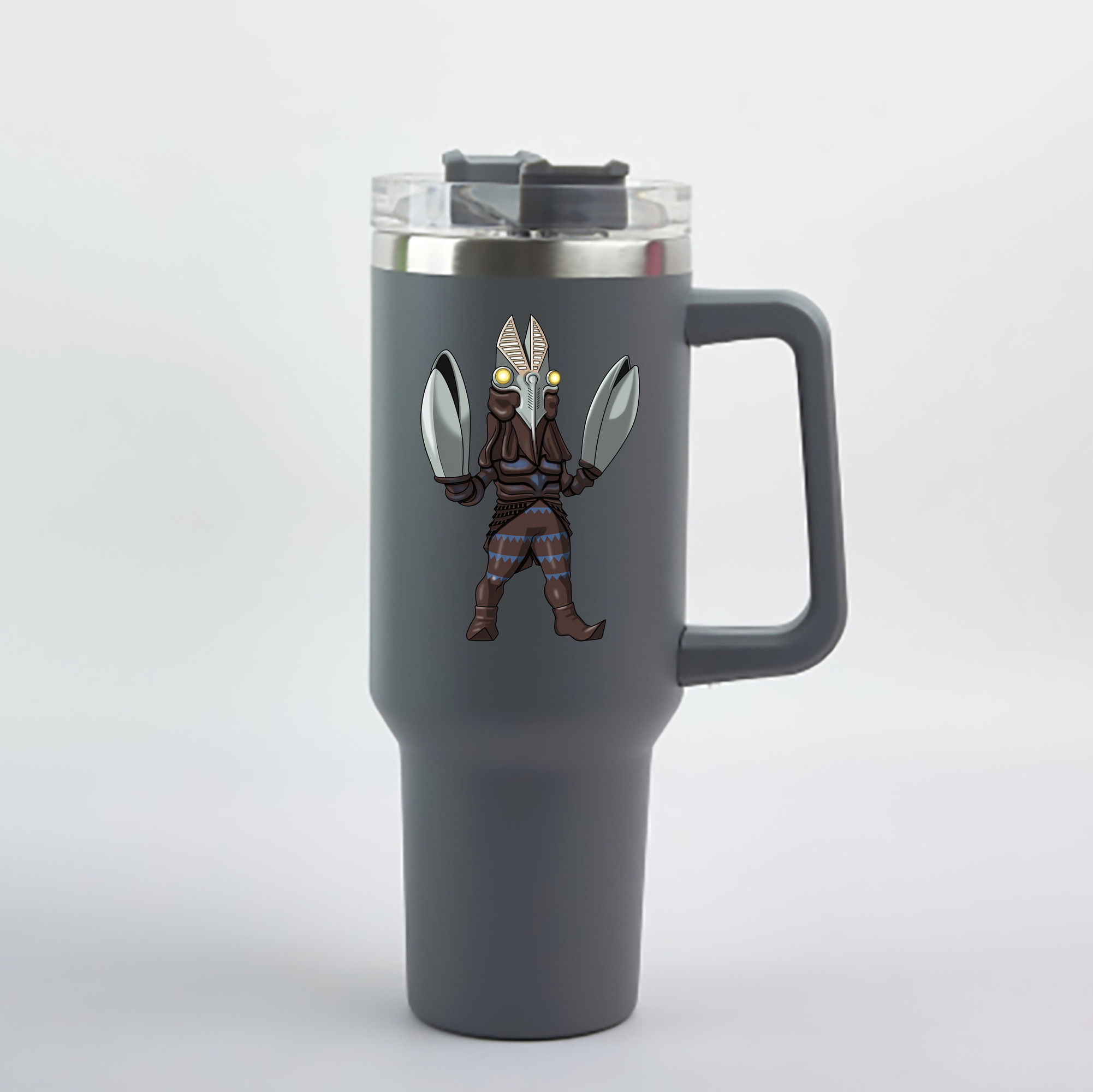 （画像用） ウルトラマン Ultraman 1200mL車用タンブラー - クリスタルステッカー（プラスチックストロー付き）