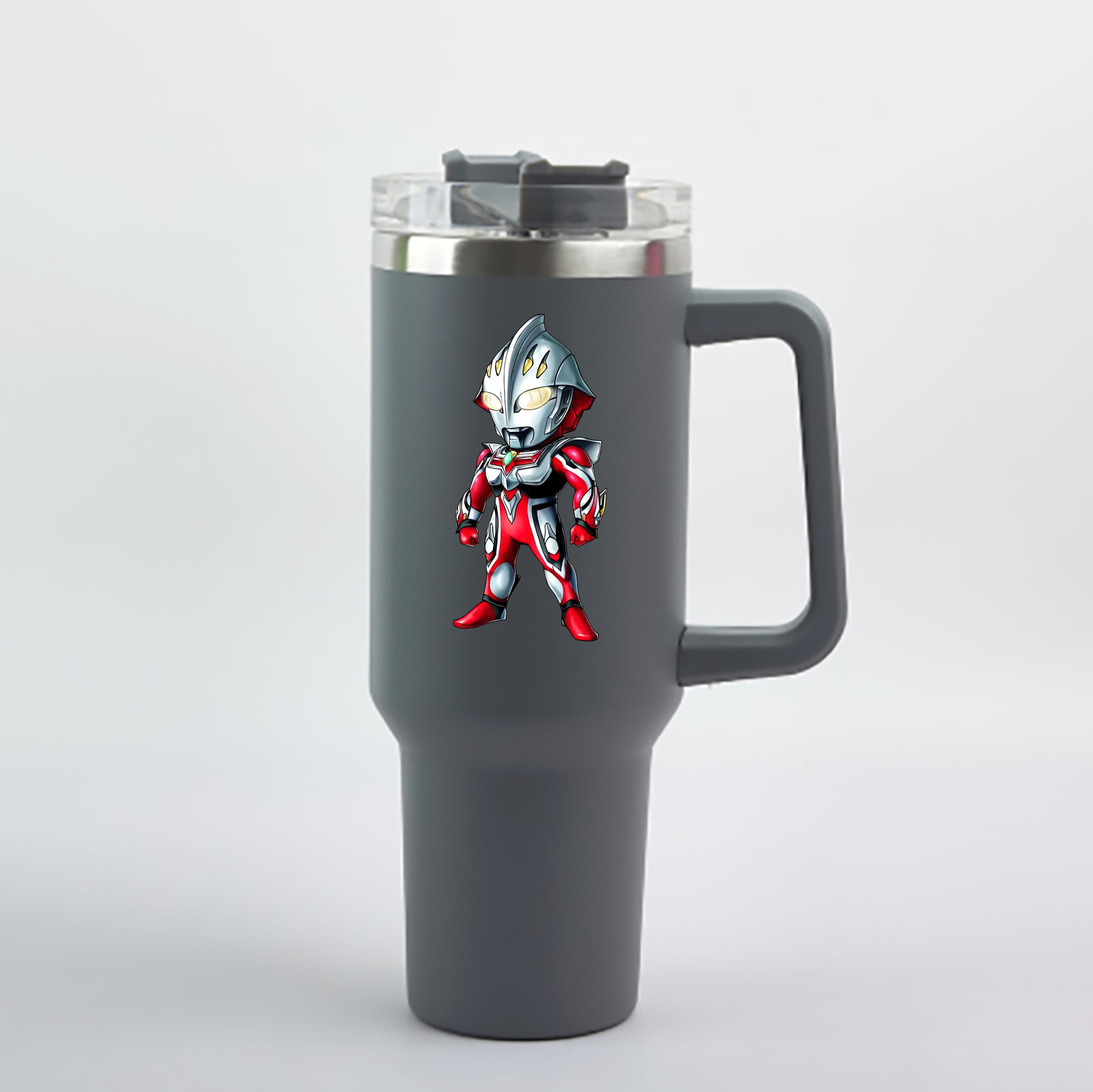 （画像用） ウルトラマン Ultraman 1200mL車用タンブラー - クリスタルステッカー（プラスチックストロー付き）