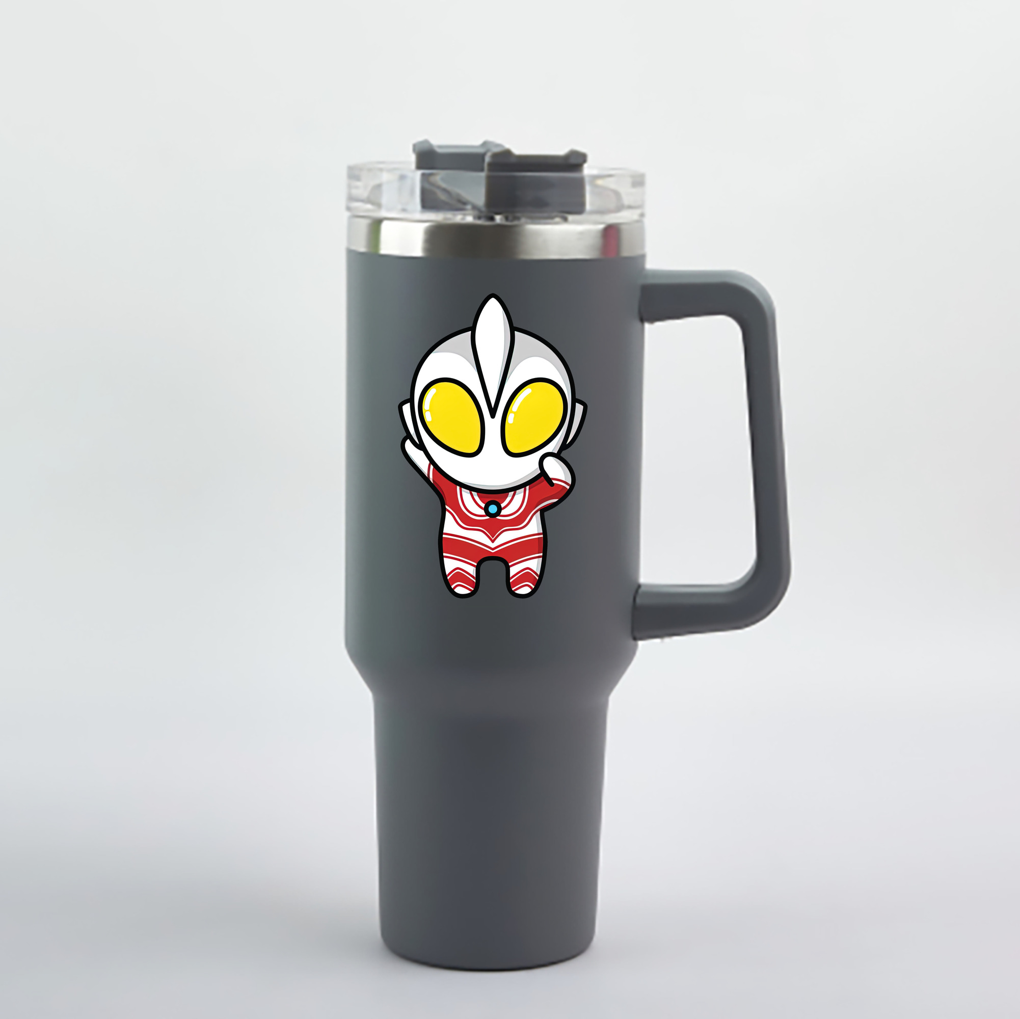 （画像用） ウルトラマン Ultraman 1200mL車用タンブラー - クリスタルステッカー（プラスチックストロー付き）