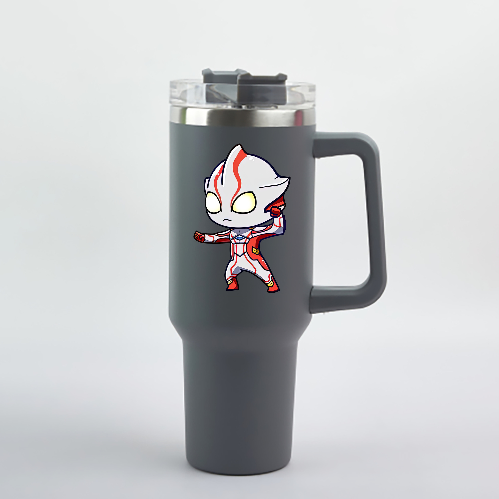 （画像用） ウルトラマン Ultraman 1200mL車用タンブラー - クリスタルステッカー（プラスチックストロー付き）