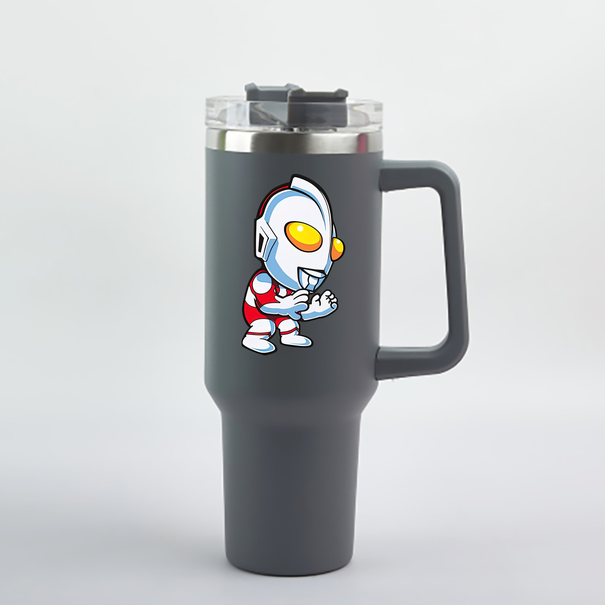 （画像用） ウルトラマン Ultraman 1200mL車用タンブラー - クリスタルステッカー（プラスチックストロー付き）