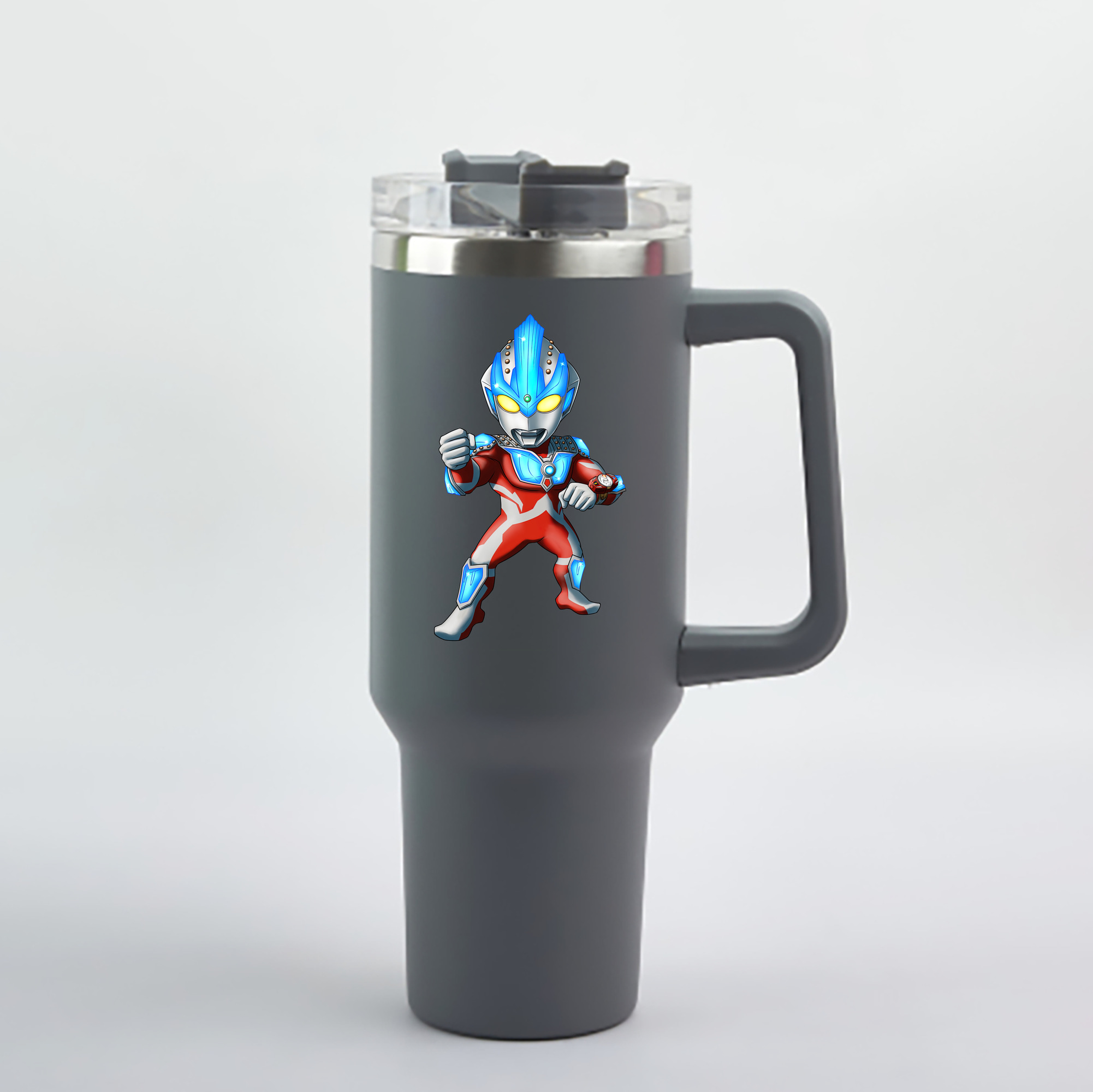 （画像用） ウルトラマン Ultraman 1200mL車用タンブラー - クリスタルステッカー（プラスチックストロー付き）