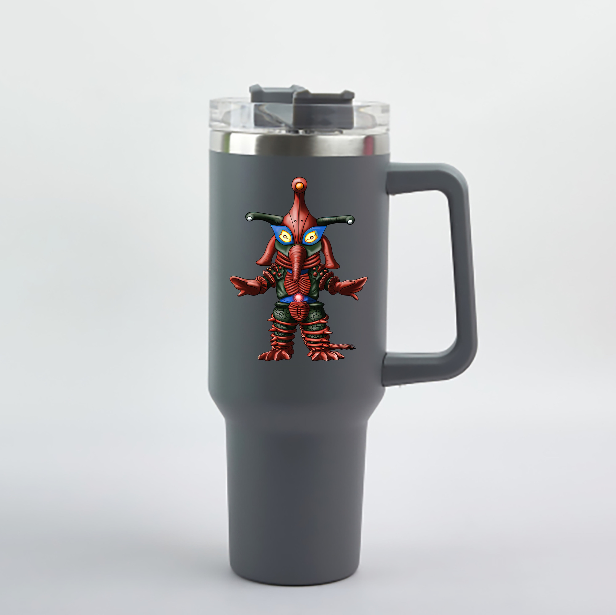 （画像用） ウルトラマン Ultraman 1200mL車用タンブラー - クリスタルステッカー（プラスチックストロー付き）