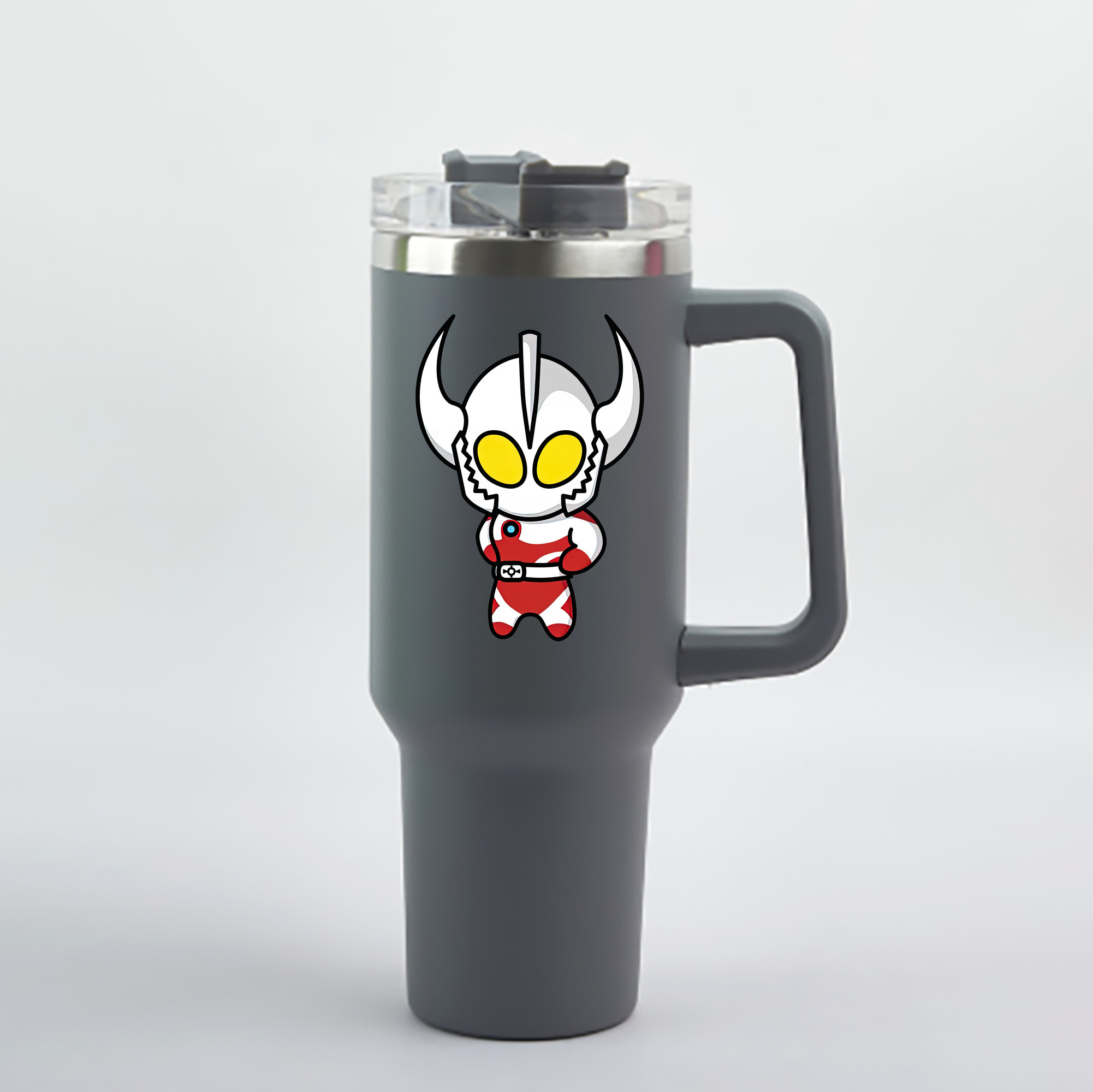 （画像用） ウルトラマン Ultraman 1200mL車用タンブラー - クリスタルステッカー（プラスチックストロー付き）