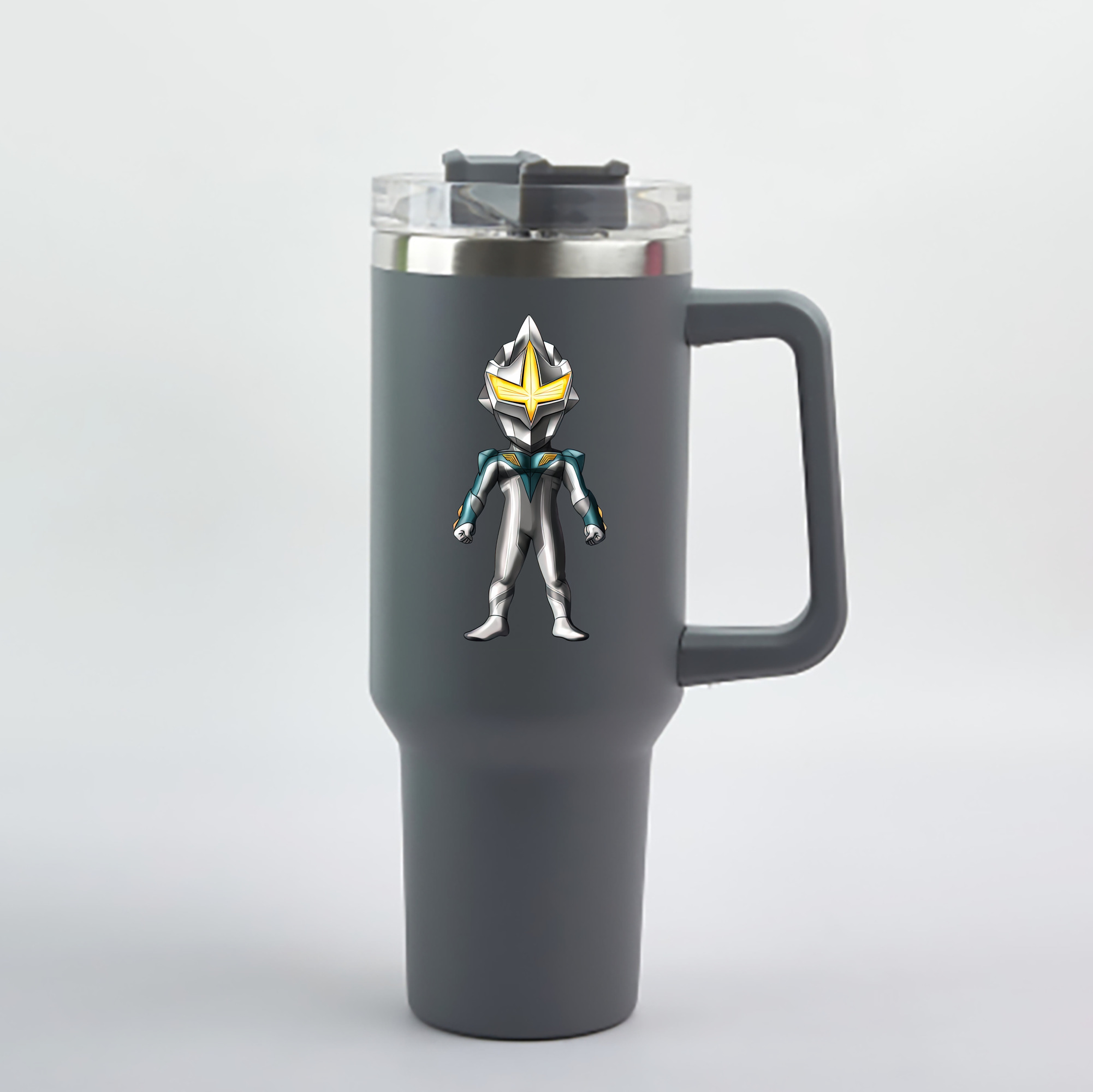 （画像用） ウルトラマン Ultraman 1200mL車用タンブラー - クリスタルステッカー（プラスチックストロー付き）