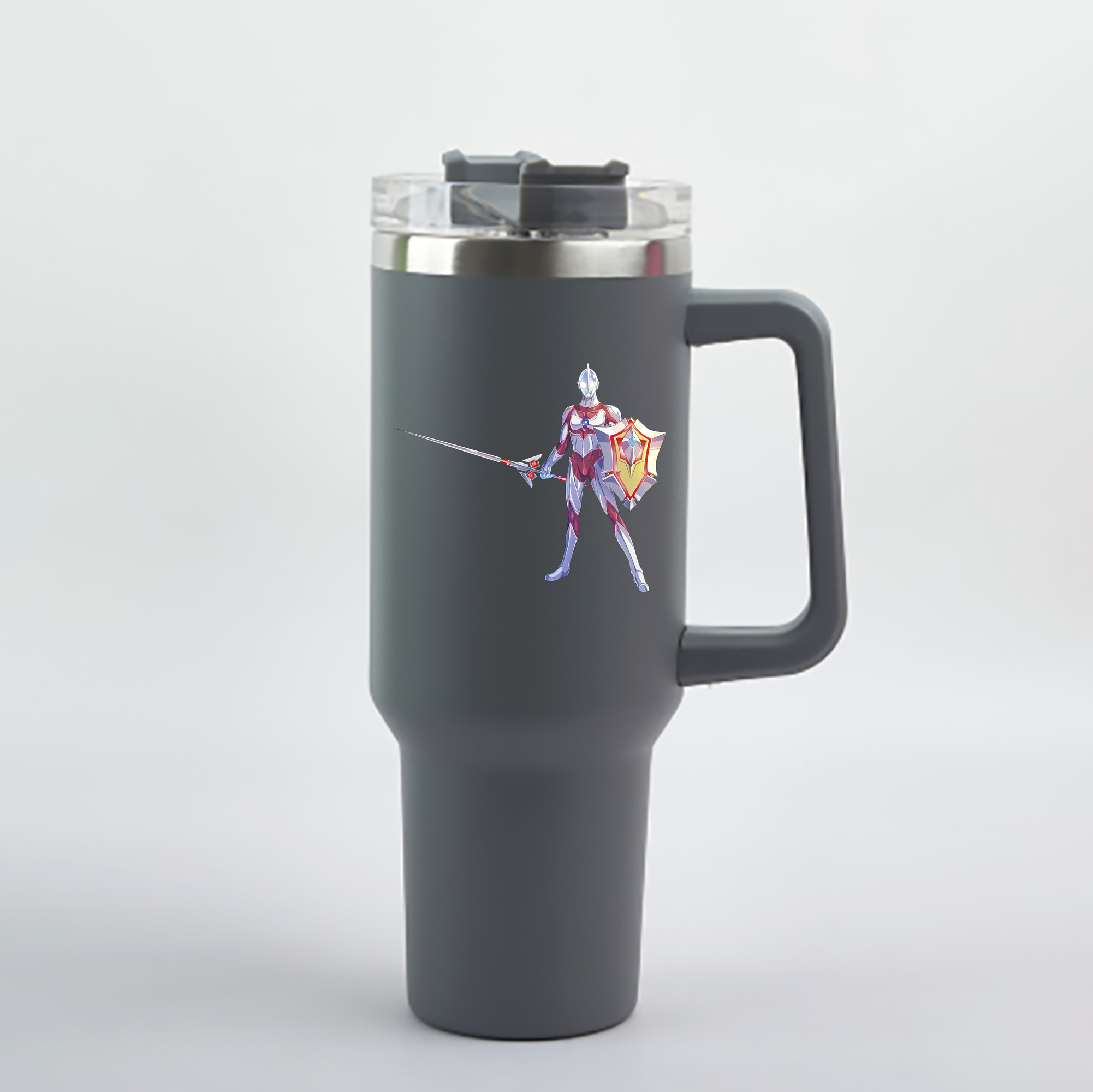 （画像用） ウルトラマン Ultraman 1200mL車用タンブラー - クリスタルステッカー（プラスチックストロー付き）