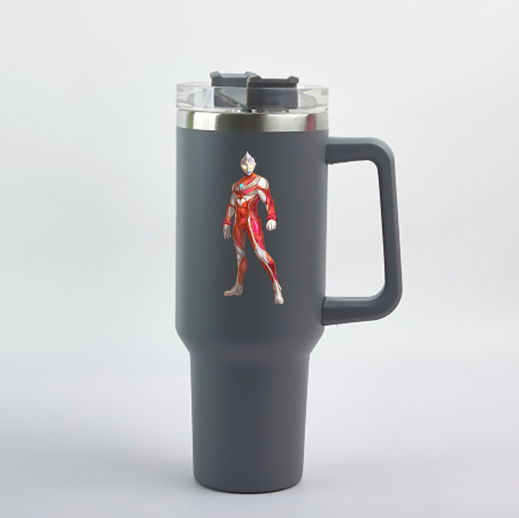 （画像用） ウルトラマン Ultraman 1200mL車用タンブラー - クリスタルステッカー（プラスチックストロー付き）