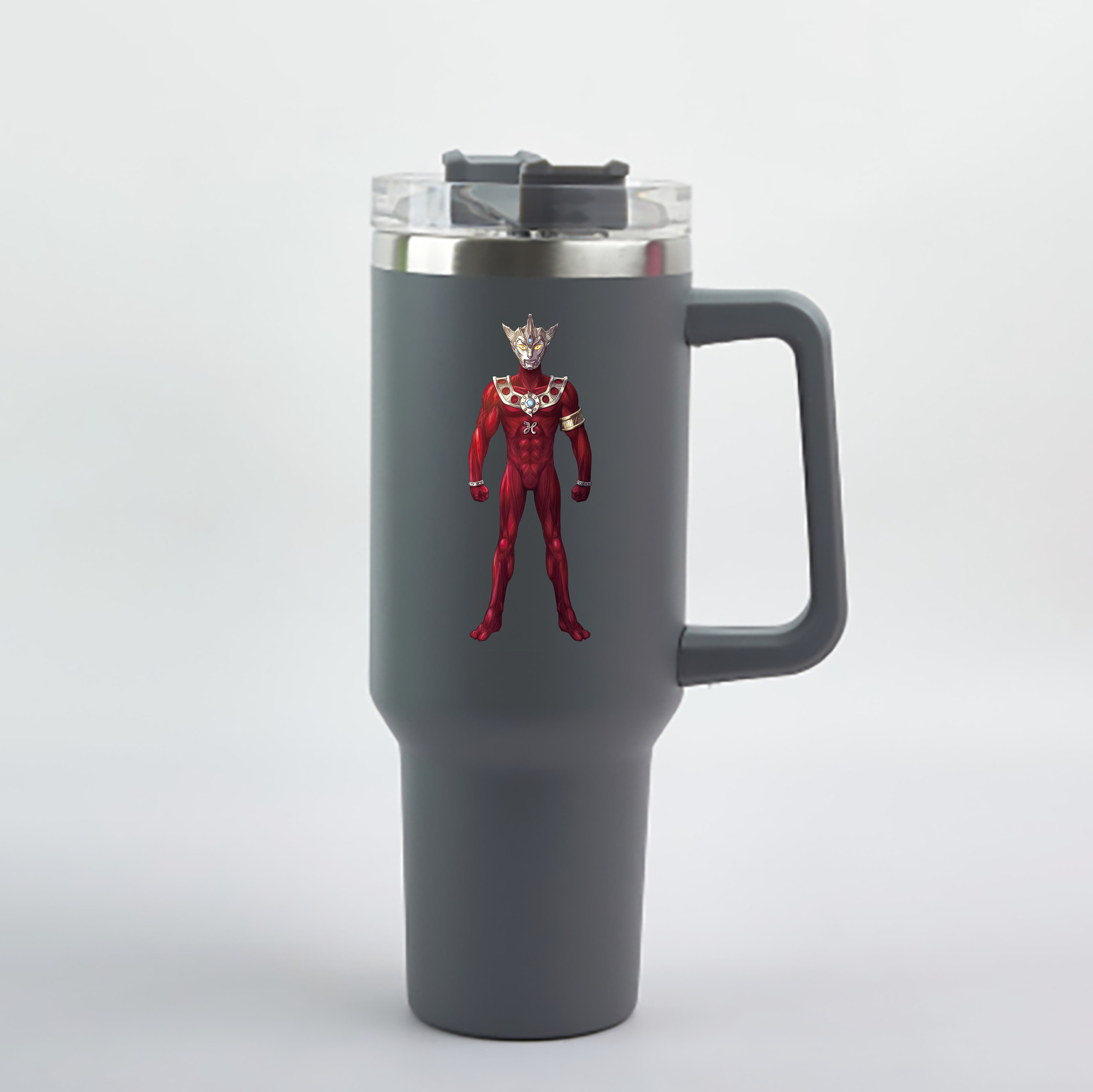 （画像用） ウルトラマン Ultraman 1200mL車用タンブラー - クリスタルステッカー（プラスチックストロー付き）