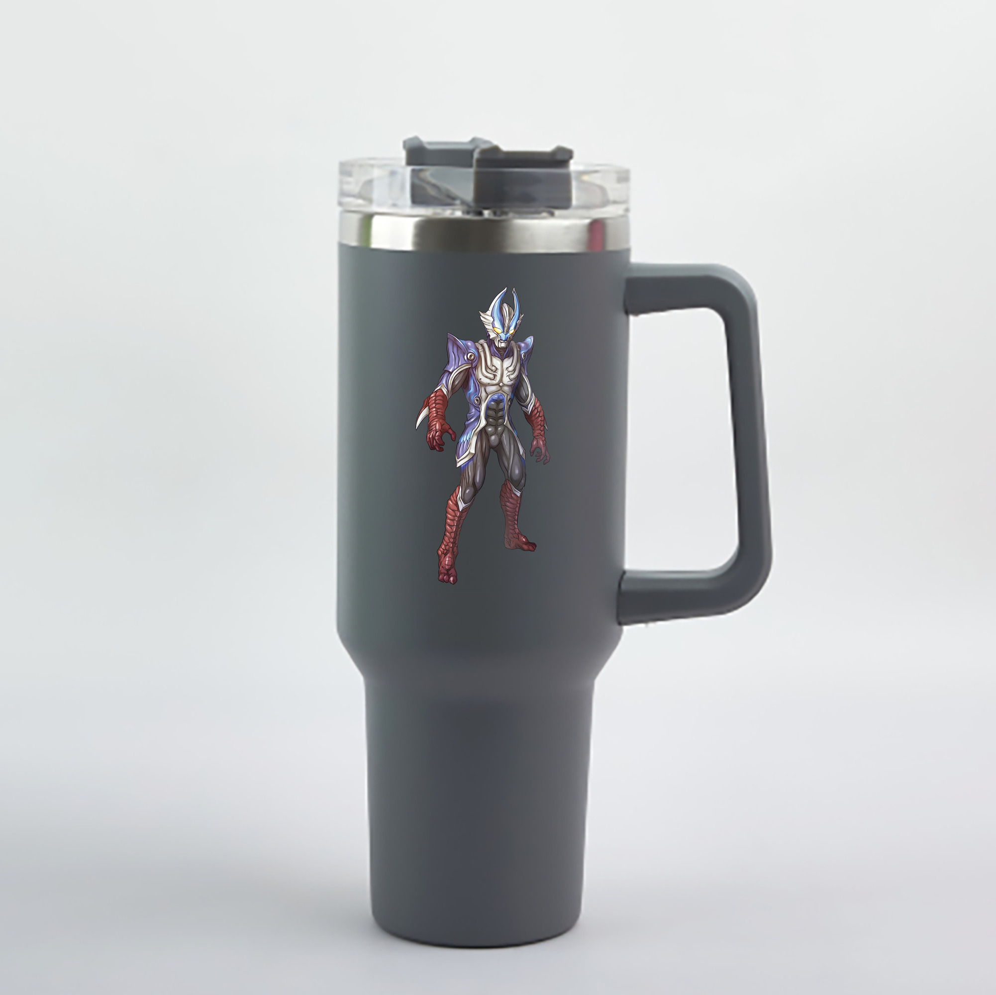 （画像用） ウルトラマン Ultraman 1200mL車用タンブラー - クリスタルステッカー（プラスチックストロー付き）