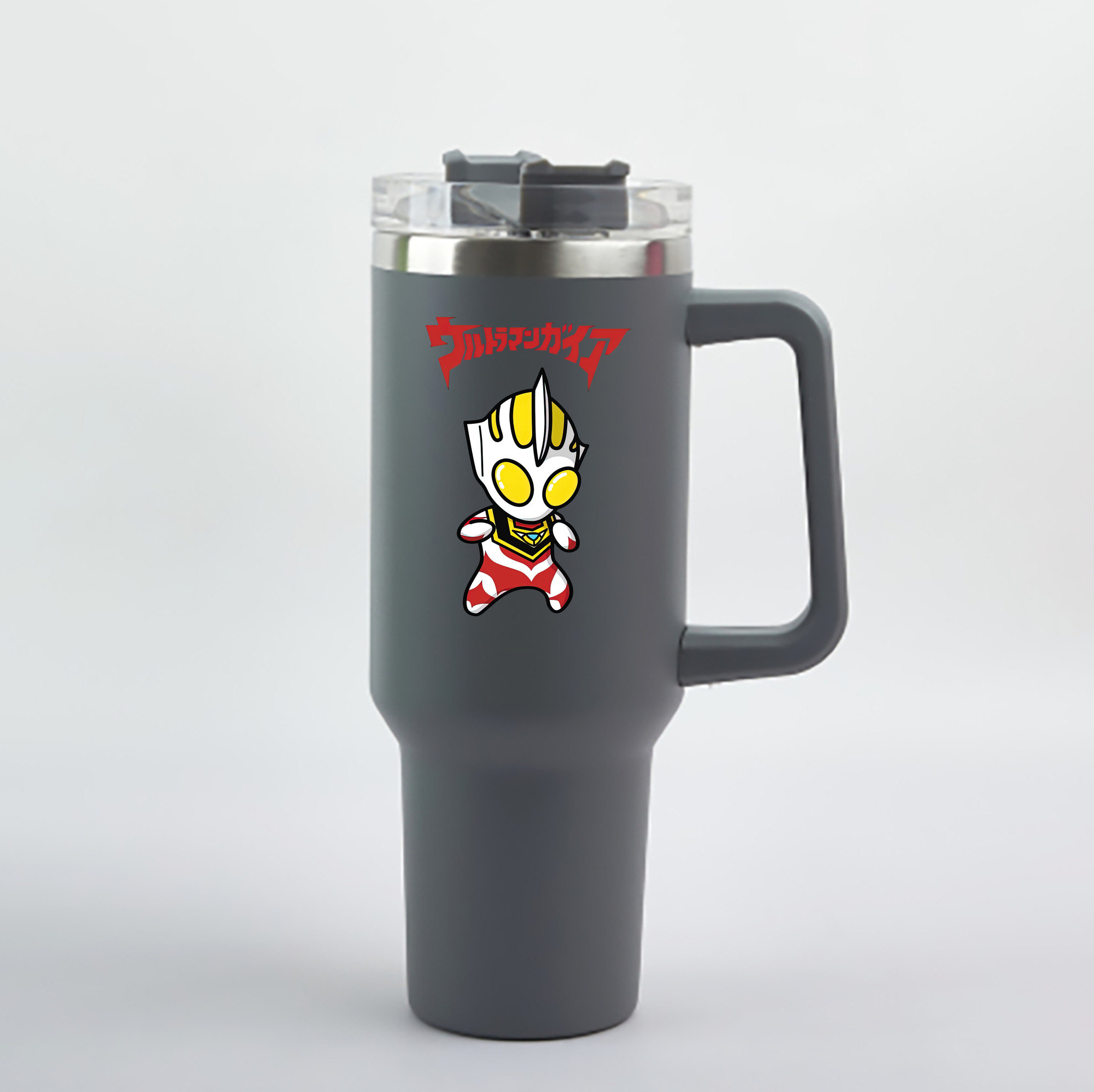 （画像用） ウルトラマン Ultraman 1200mL車用タンブラー - クリスタルステッカー（プラスチックストロー付き）