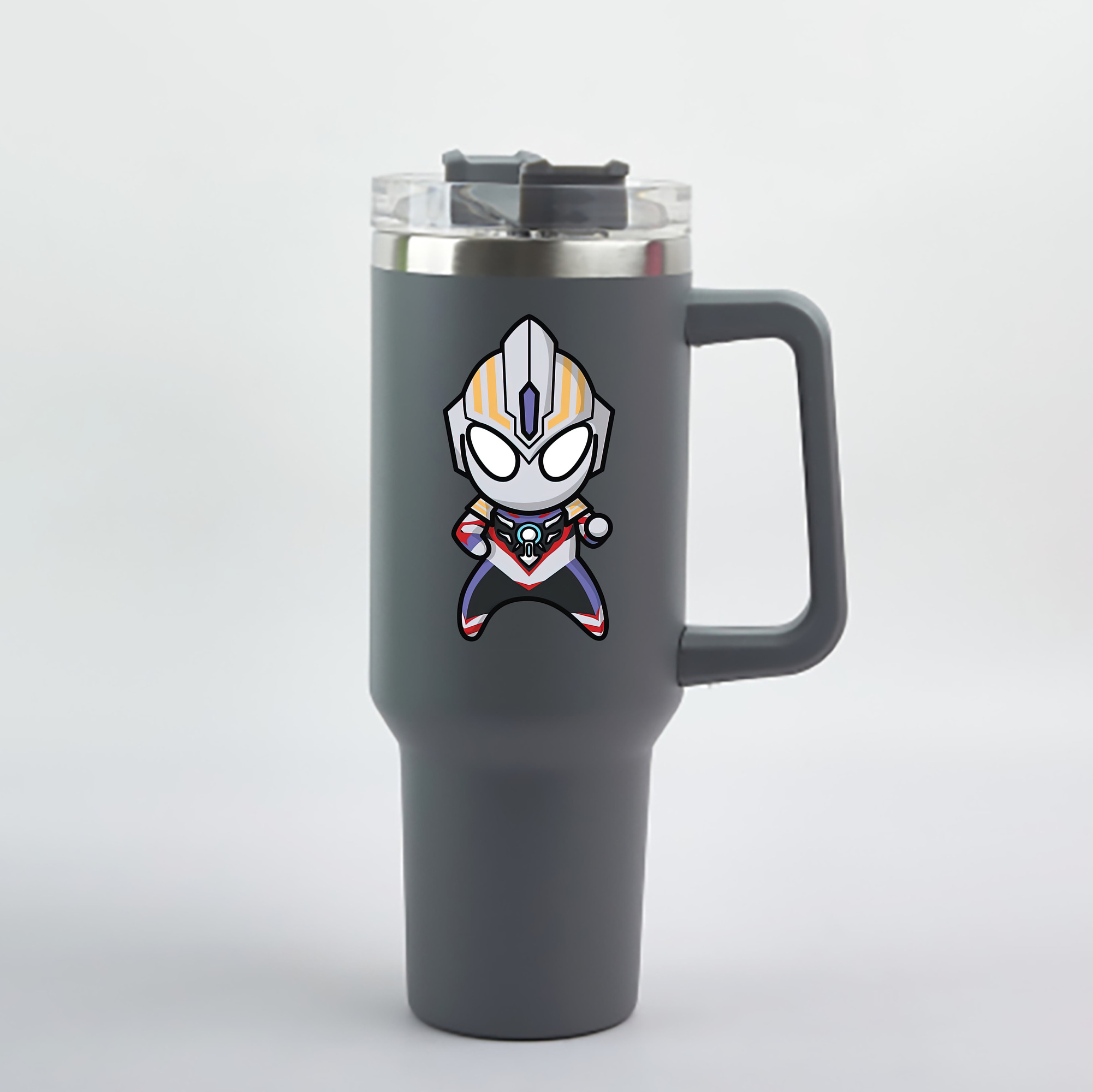 （画像用） ウルトラマン Ultraman 1200mL車用タンブラー - クリスタルステッカー（プラスチックストロー付き）