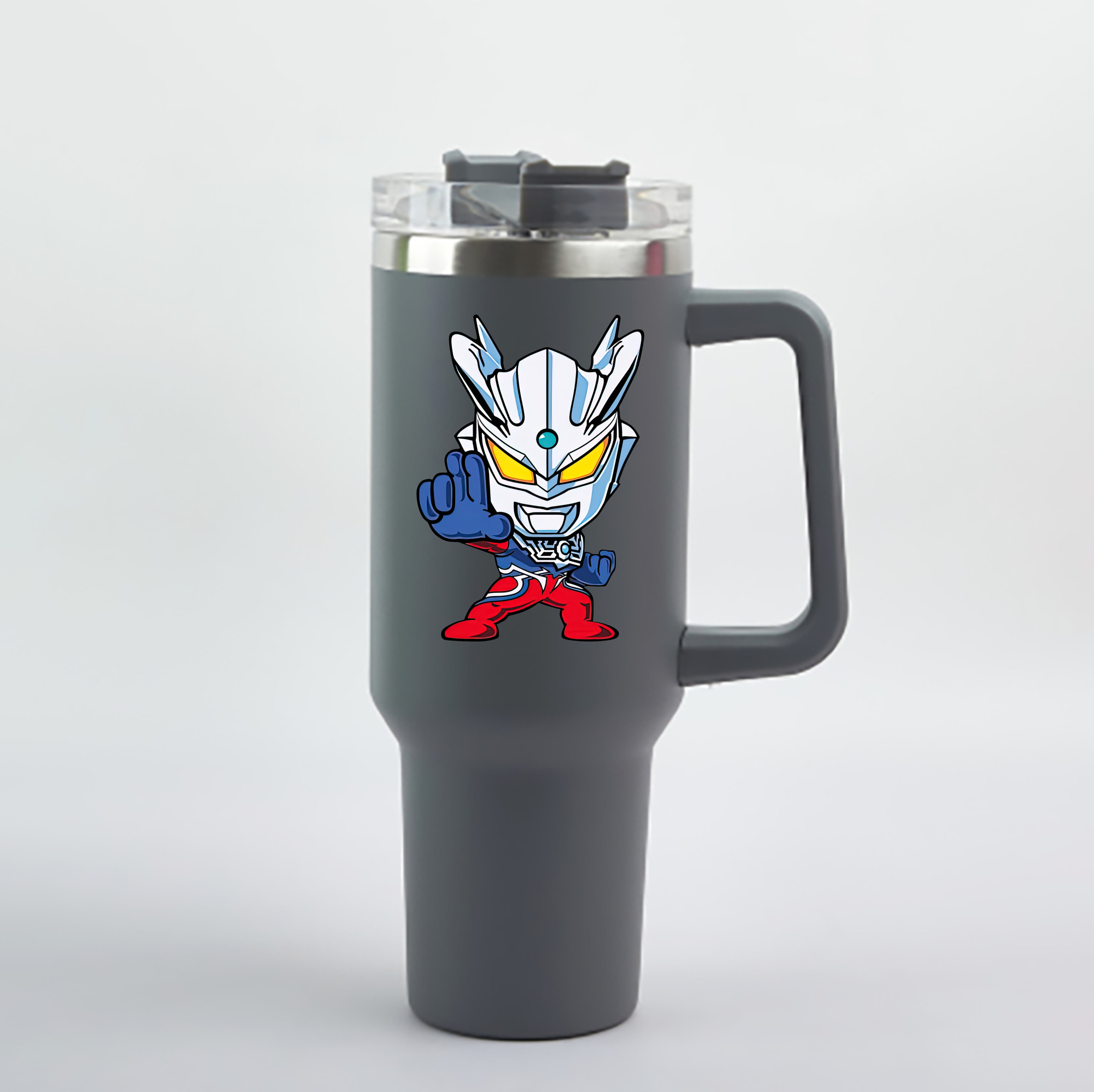 （画像用） ウルトラマン Ultraman 1200mL車用タンブラー - クリスタルステッカー（プラスチックストロー付き）