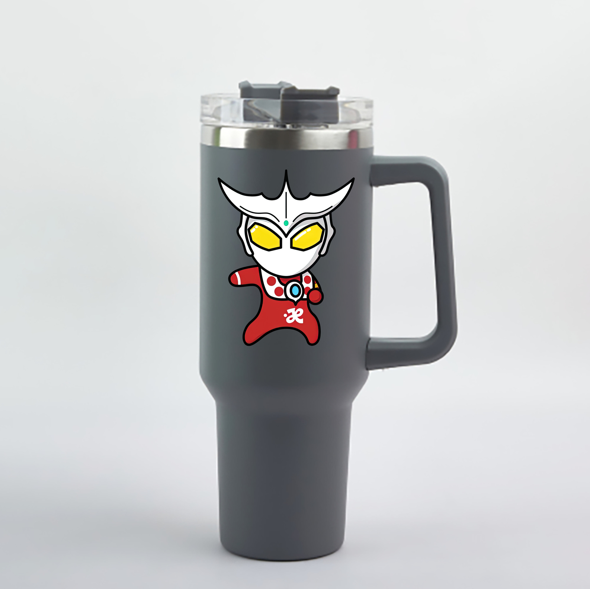 （画像用） ウルトラマン Ultraman 1200mL車用タンブラー - クリスタルステッカー（プラスチックストロー付き）