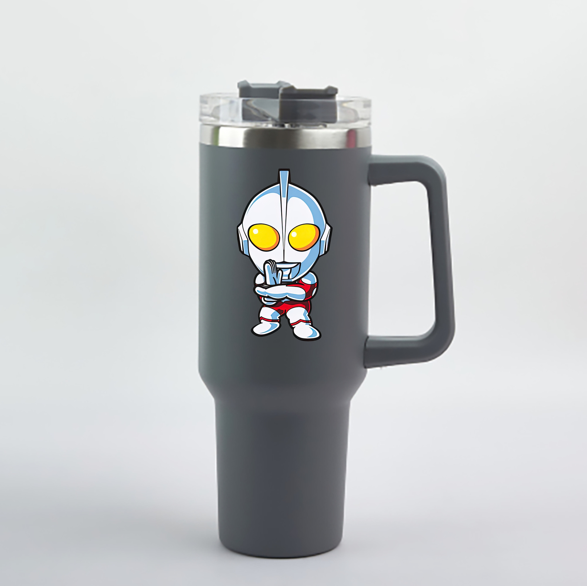 （画像用） ウルトラマン Ultraman 1200mL車用タンブラー - クリスタルステッカー（プラスチックストロー付き）