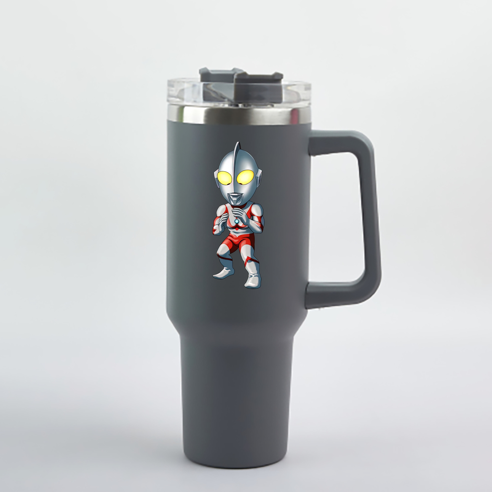 （画像用） ウルトラマン Ultraman 1200mL車用タンブラー - クリスタルステッカー（プラスチックストロー付き）