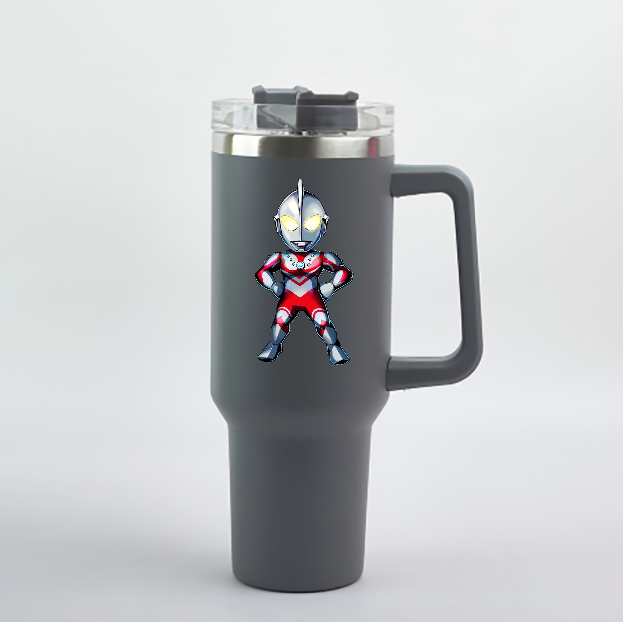 （画像用） ウルトラマン Ultraman 1200mL車用タンブラー - クリスタルステッカー（プラスチックストロー付き）
