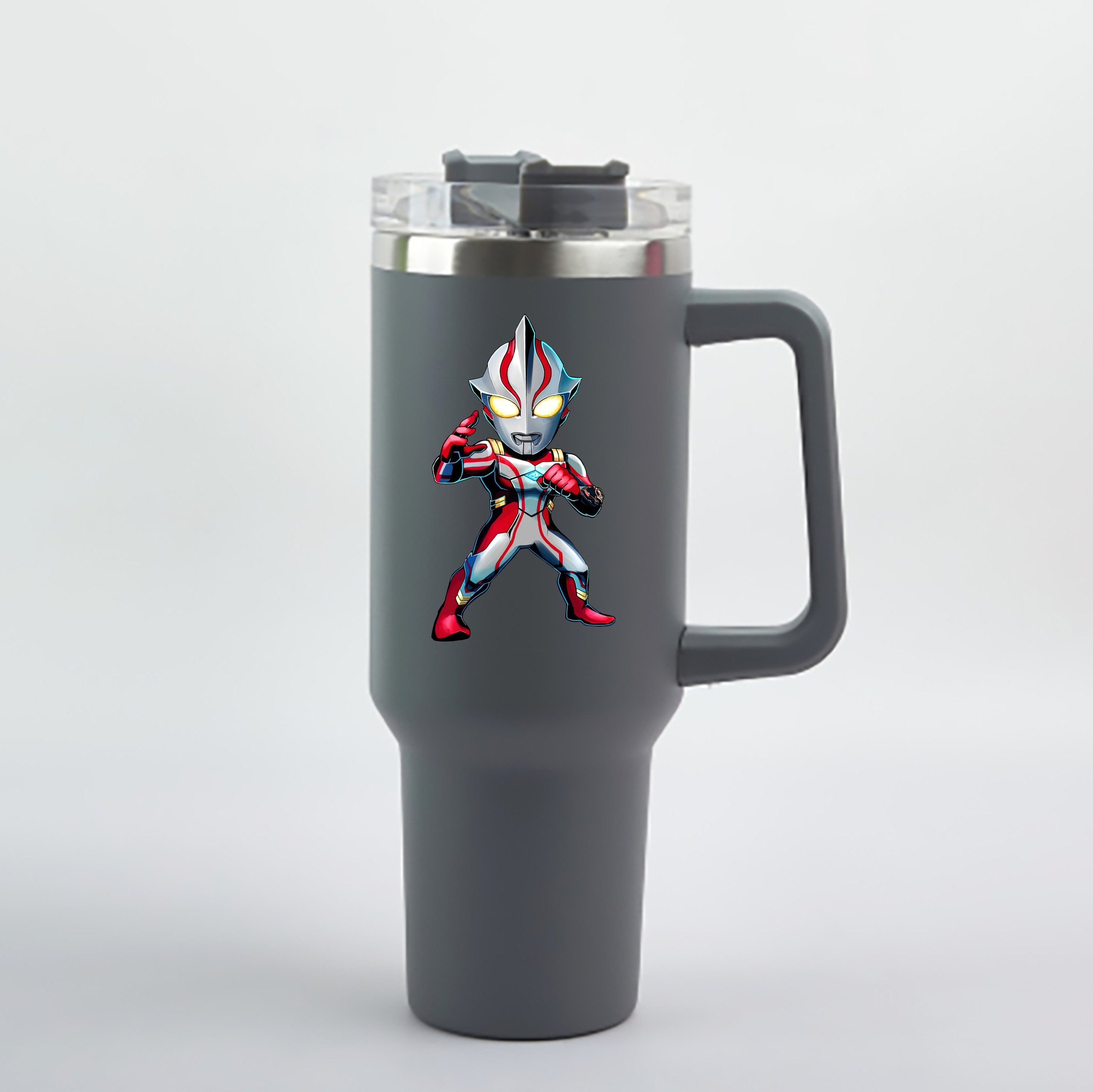 （画像用） ウルトラマン Ultraman 1200mL車用タンブラー - クリスタルステッカー（プラスチックストロー付き）