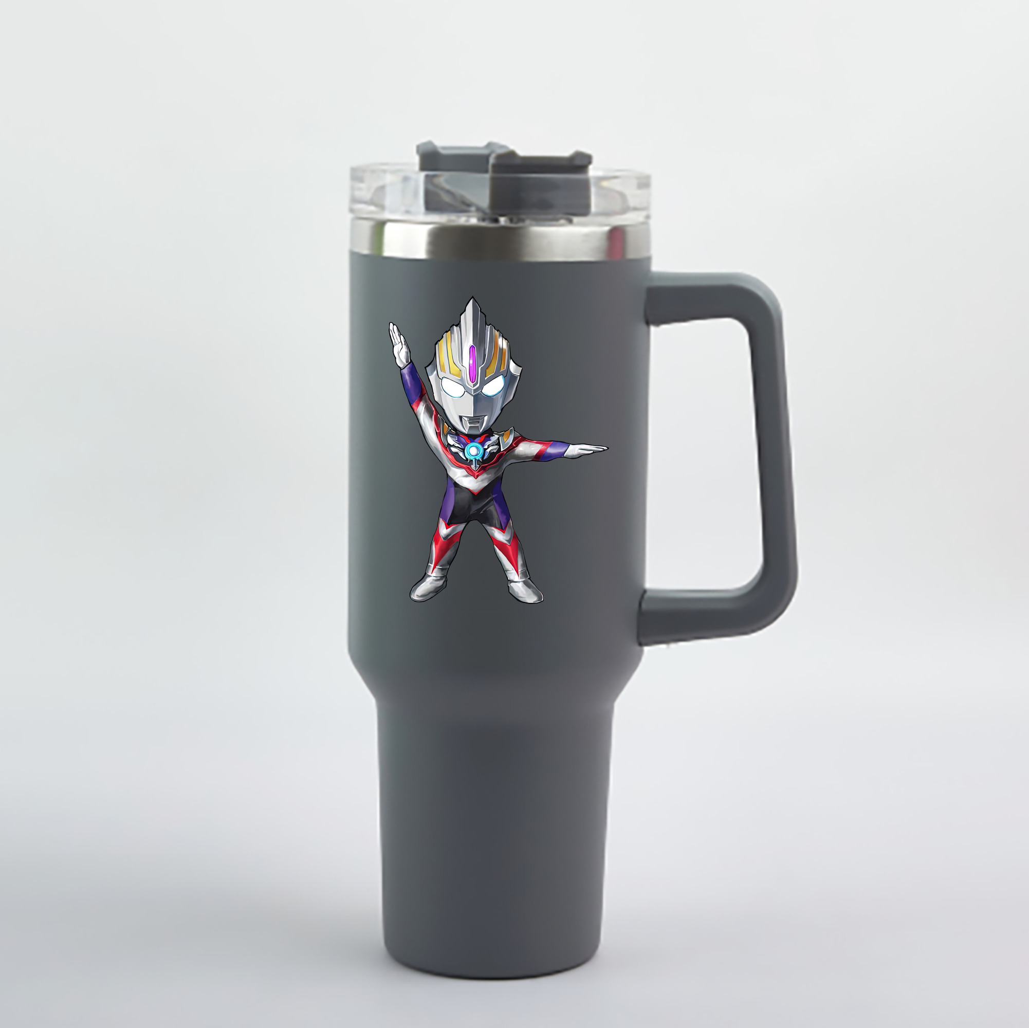 （画像用） ウルトラマン Ultraman 1200mL車用タンブラー - クリスタルステッカー（プラスチックストロー付き）