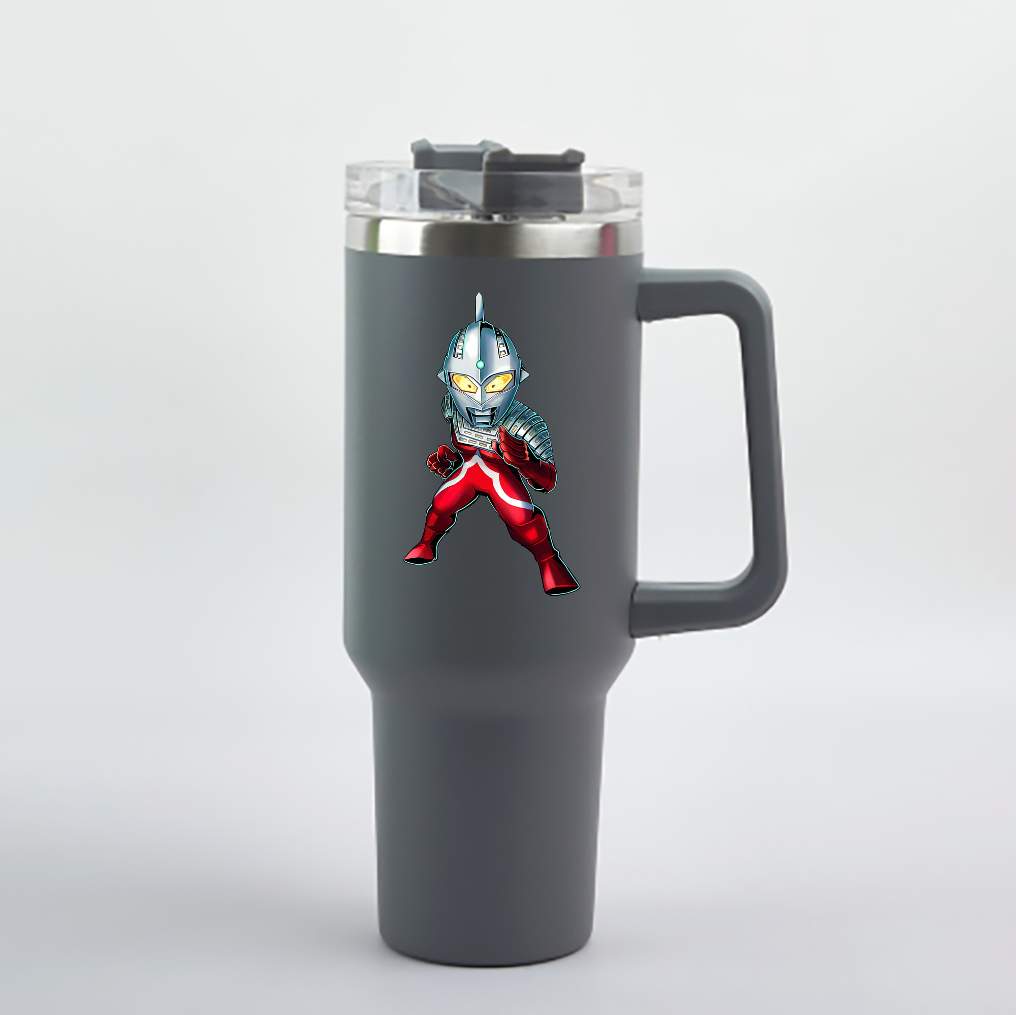 （画像用） ウルトラマン Ultraman 1200mL車用タンブラー - クリスタルステッカー（プラスチックストロー付き）