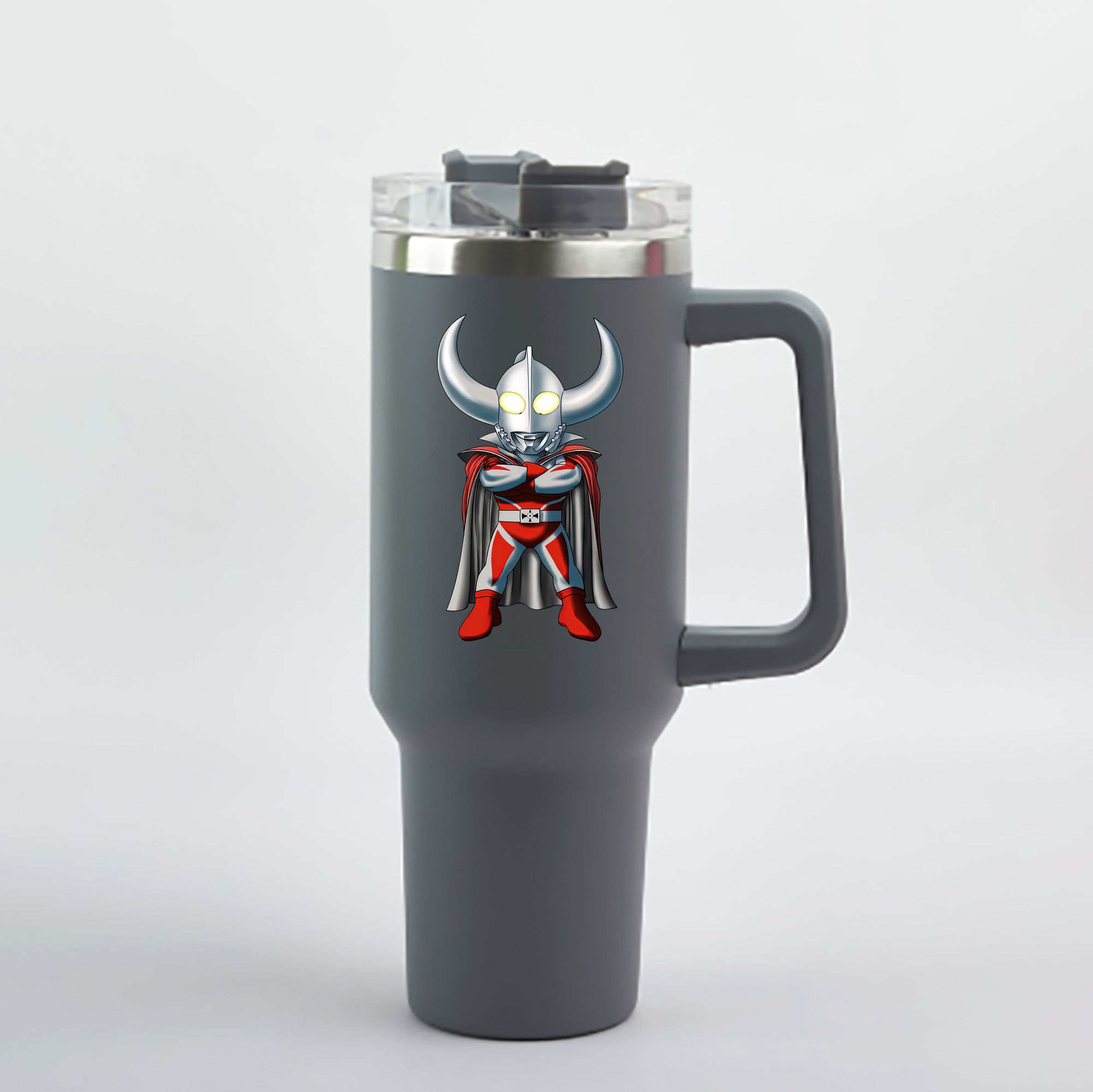（画像用） ウルトラマン Ultraman 1200mL車用タンブラー - クリスタルステッカー（プラスチックストロー付き）