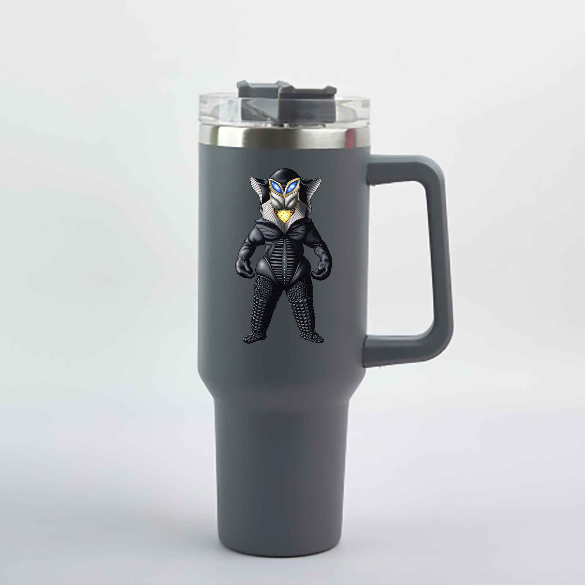 （画像用） ウルトラマン Ultraman 1200mL車用タンブラー - クリスタルステッカー（プラスチックストロー付き）