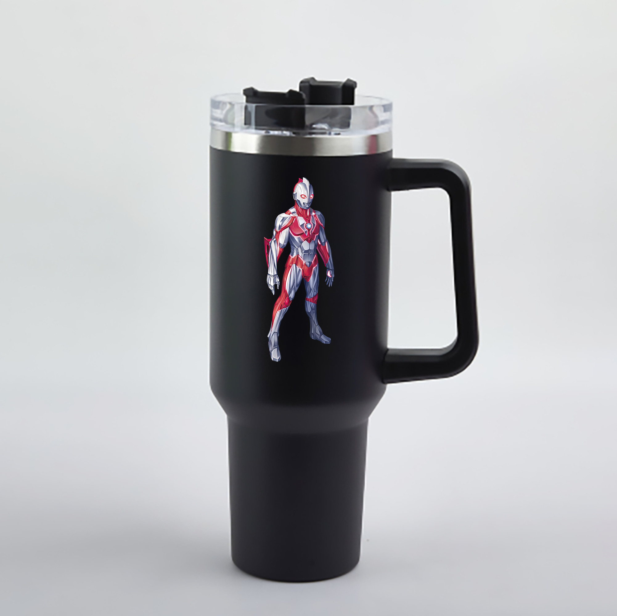 （画像用） ウルトラマン Ultraman 1200mL車用タンブラー - クリスタルステッカー（プラスチックストロー付き）
