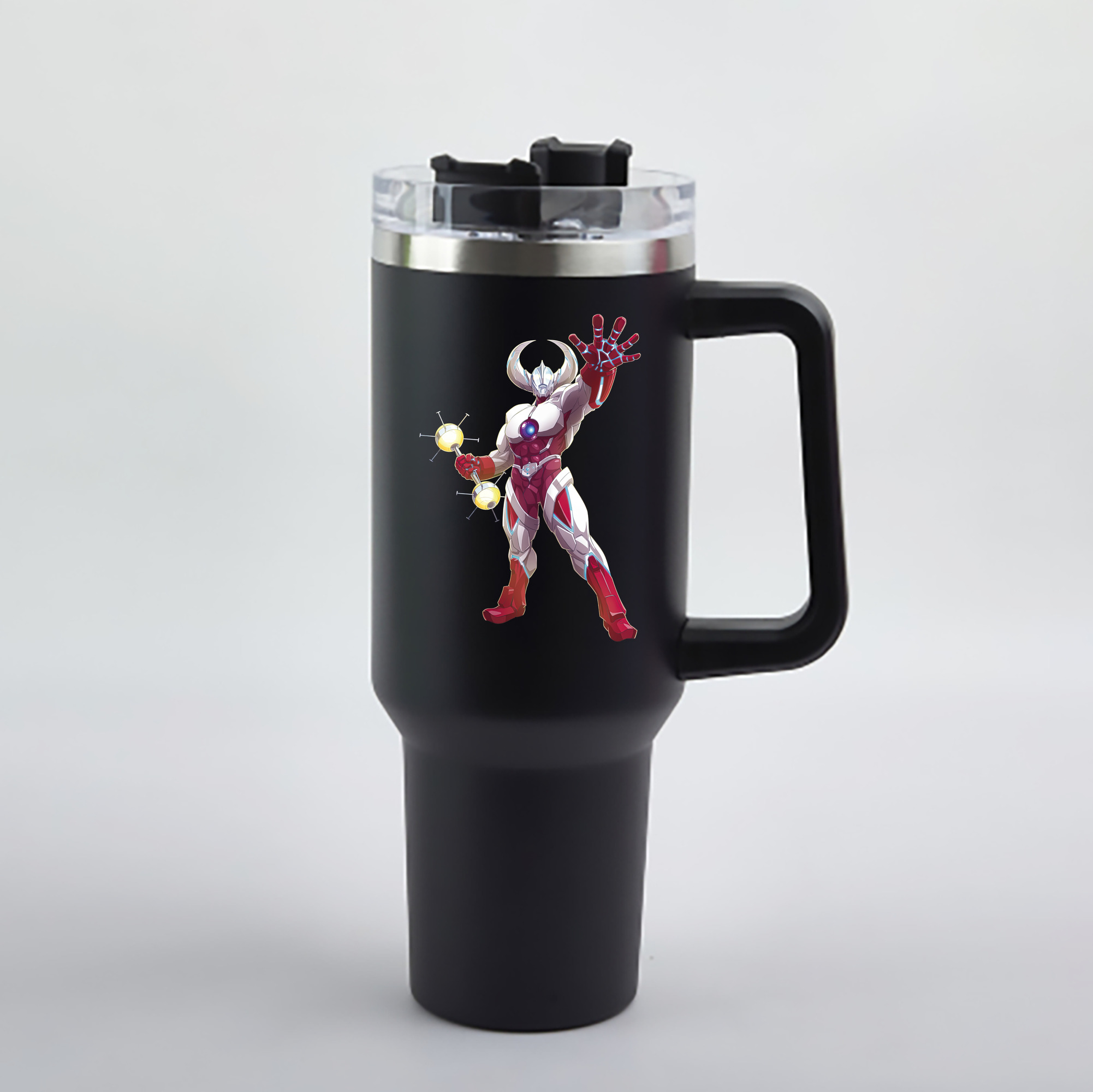 （画像用） ウルトラマン Ultraman 1200mL車用タンブラー - クリスタルステッカー（プラスチックストロー付き）
