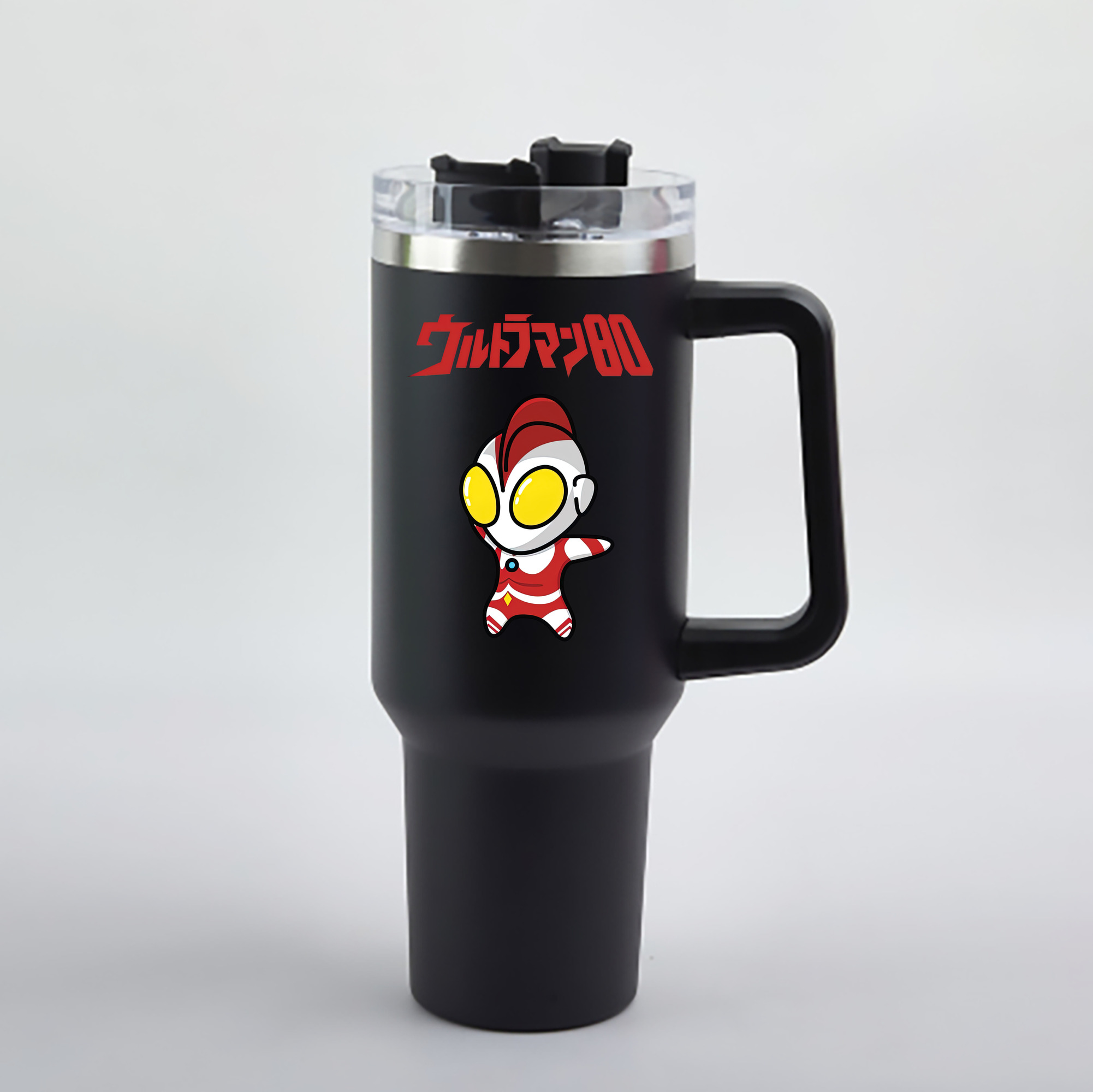 （画像用） ウルトラマン Ultraman 1200mL車用タンブラー - クリスタルステッカー（プラスチックストロー付き）
