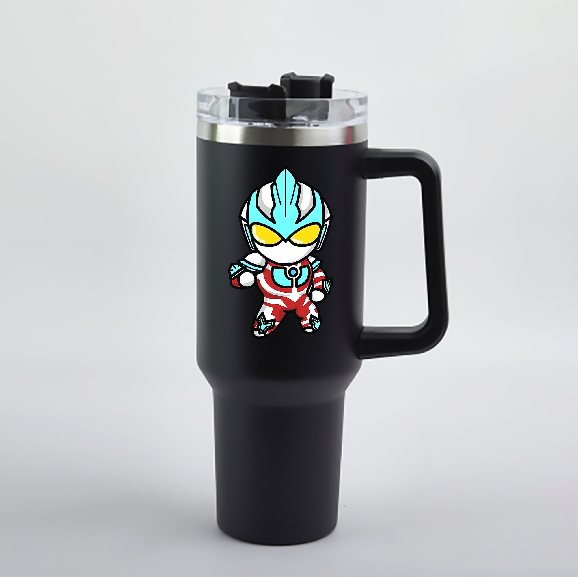（画像用） ウルトラマン Ultraman 1200mL車用タンブラー - クリスタルステッカー（プラスチックストロー付き）