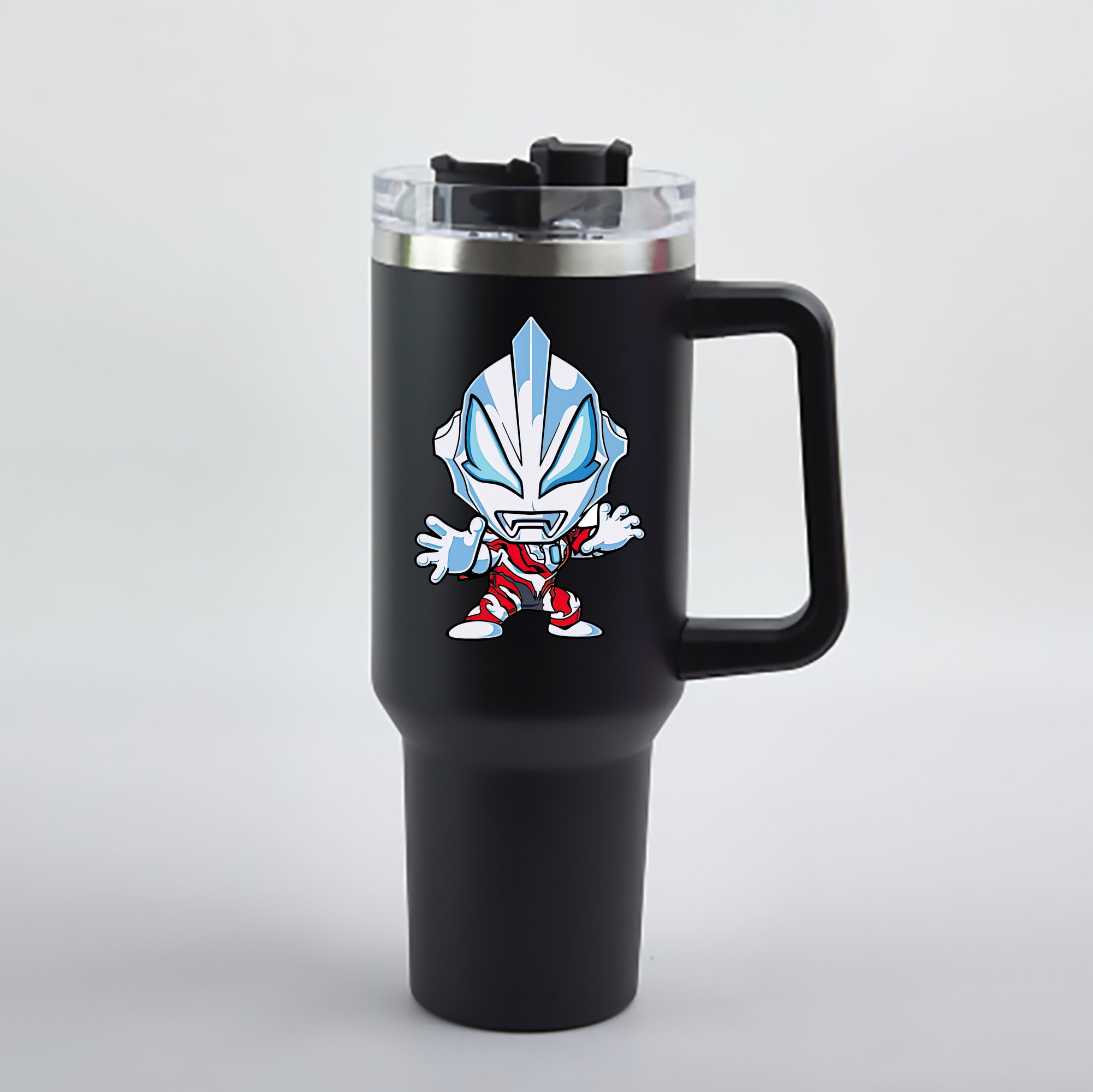 （画像用） ウルトラマン Ultraman 1200mL車用タンブラー - クリスタルステッカー（プラスチックストロー付き）