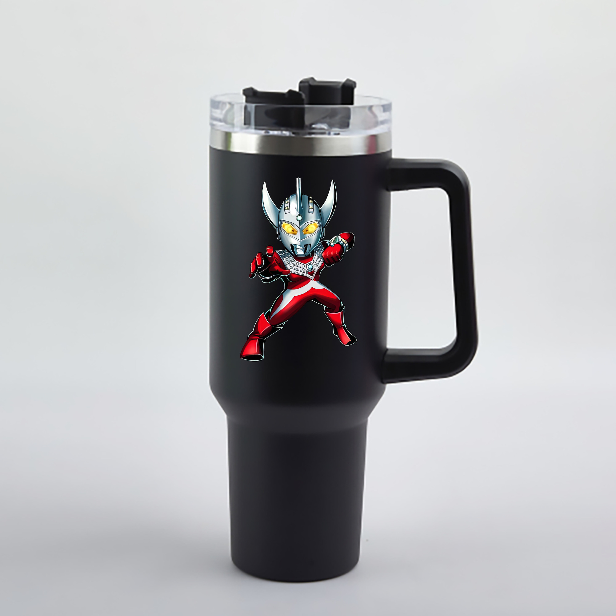 （画像用） ウルトラマン Ultraman 1200mL車用タンブラー - クリスタルステッカー（プラスチックストロー付き）