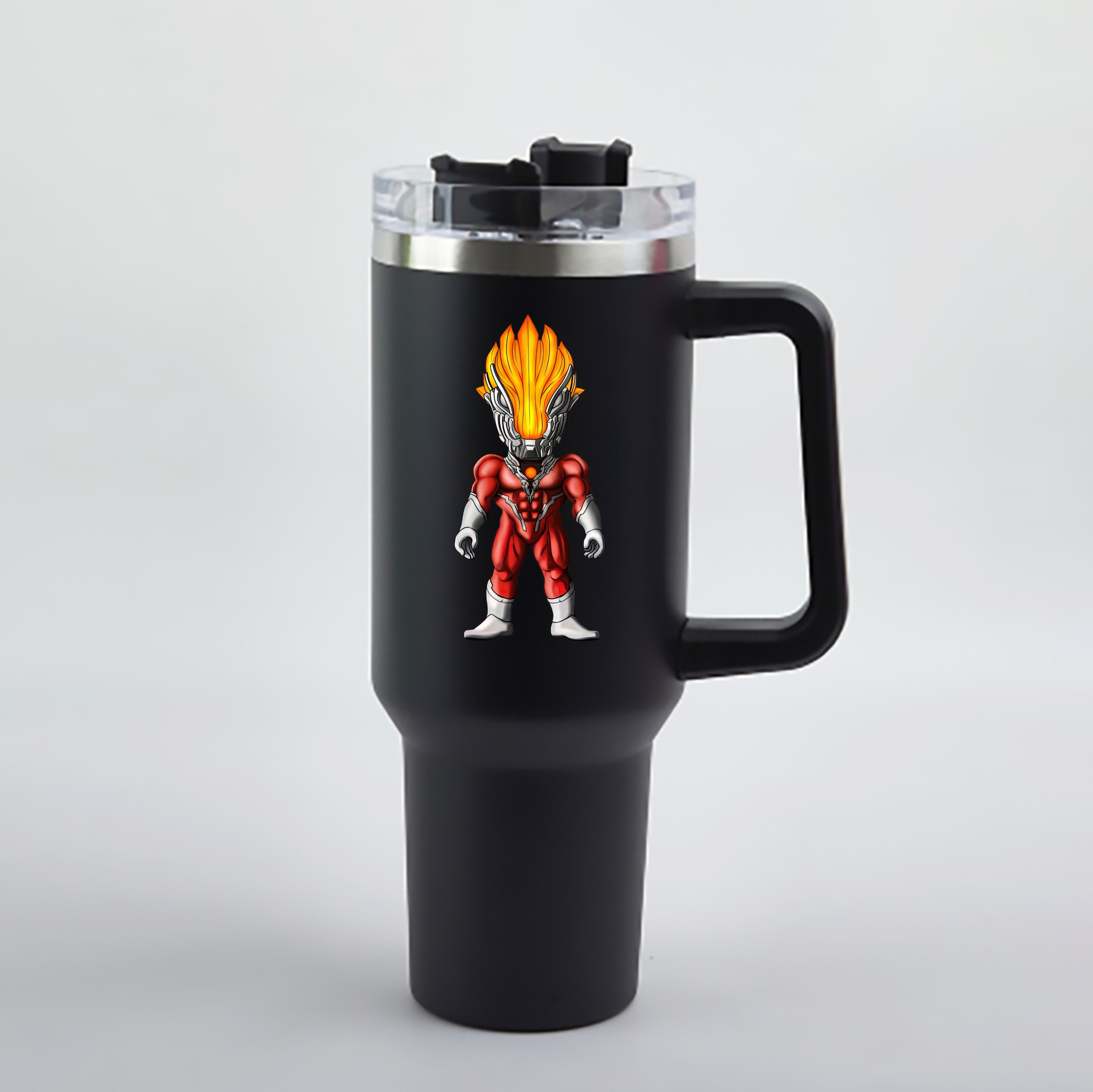 （画像用） ウルトラマン Ultraman 1200mL車用タンブラー - クリスタルステッカー（プラスチックストロー付き）