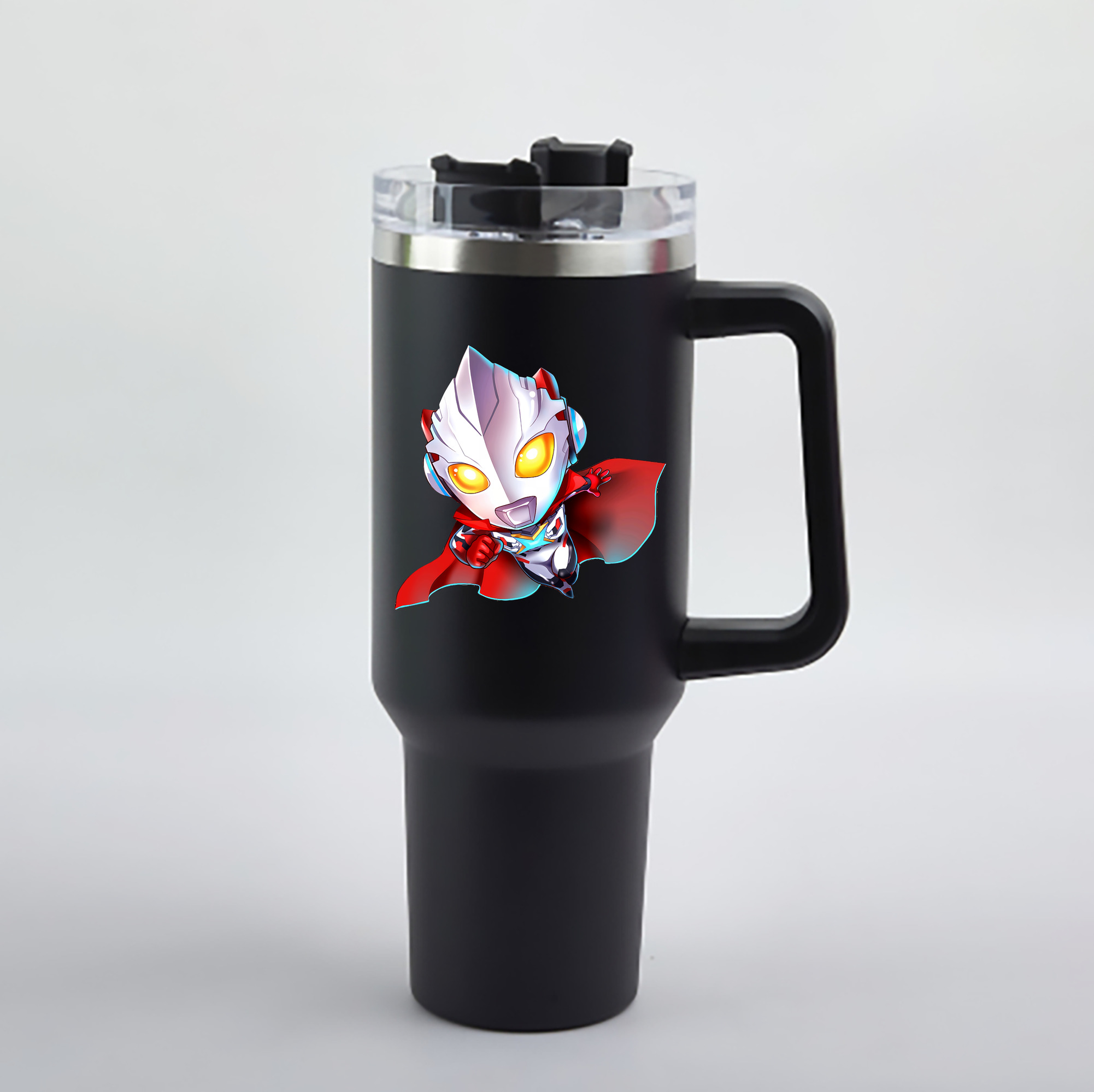 （画像用） ウルトラマン Ultraman 1200mL車用タンブラー - クリスタルステッカー（プラスチックストロー付き）