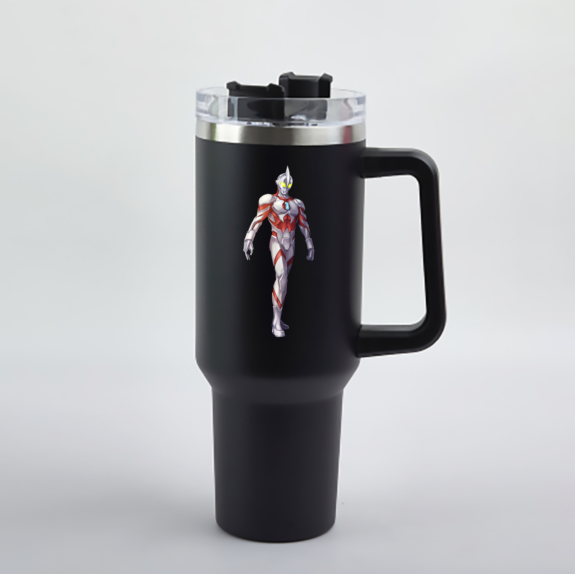 （画像用） ウルトラマン Ultraman 1200mL車用タンブラー - クリスタルステッカー（プラスチックストロー付き）