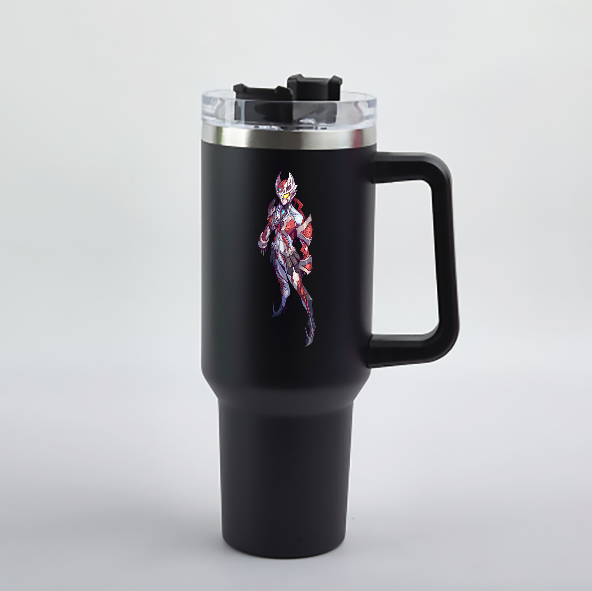（画像用） ウルトラマン Ultraman 1200mL車用タンブラー - クリスタルステッカー（プラスチックストロー付き）