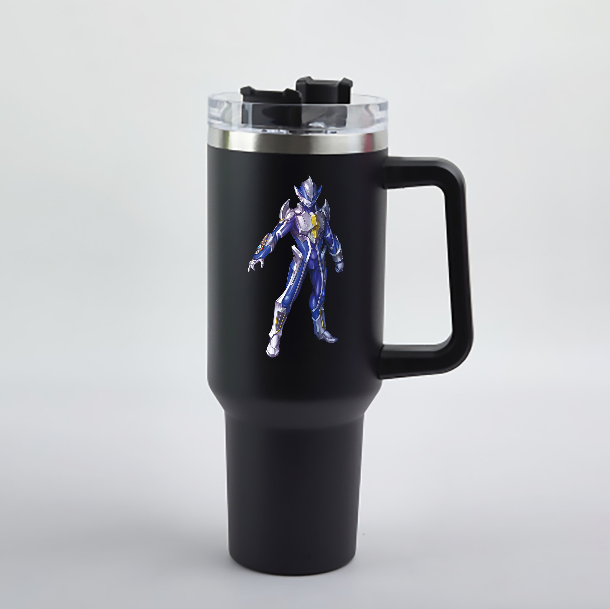 （画像用） ウルトラマン Ultraman 1200mL車用タンブラー - クリスタルステッカー（プラスチックストロー付き）