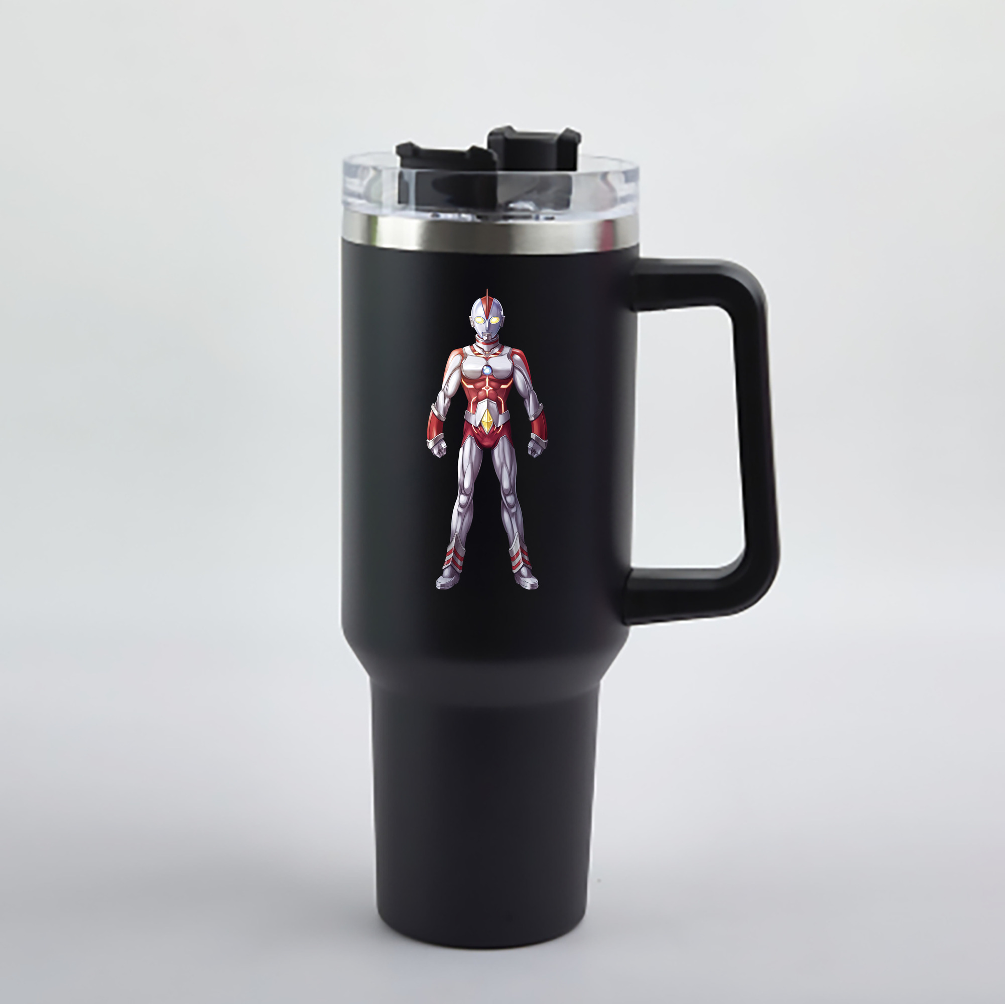 （画像用） ウルトラマン Ultraman 1200mL車用タンブラー - クリスタルステッカー（プラスチックストロー付き）
