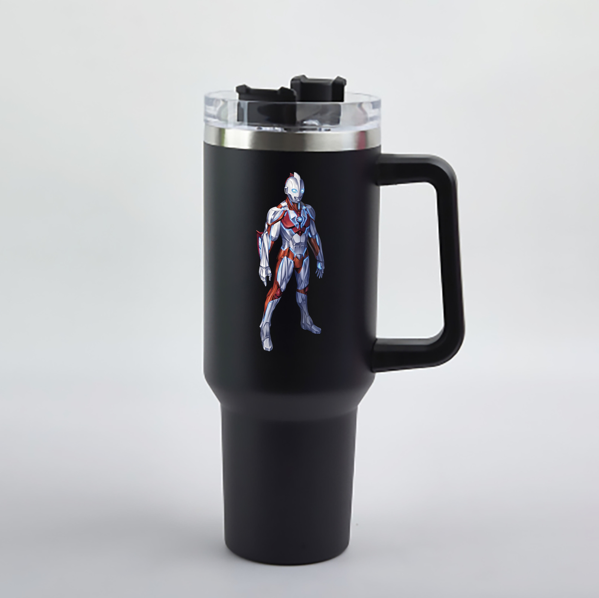 （画像用） ウルトラマン Ultraman 1200mL車用タンブラー - クリスタルステッカー（プラスチックストロー付き）