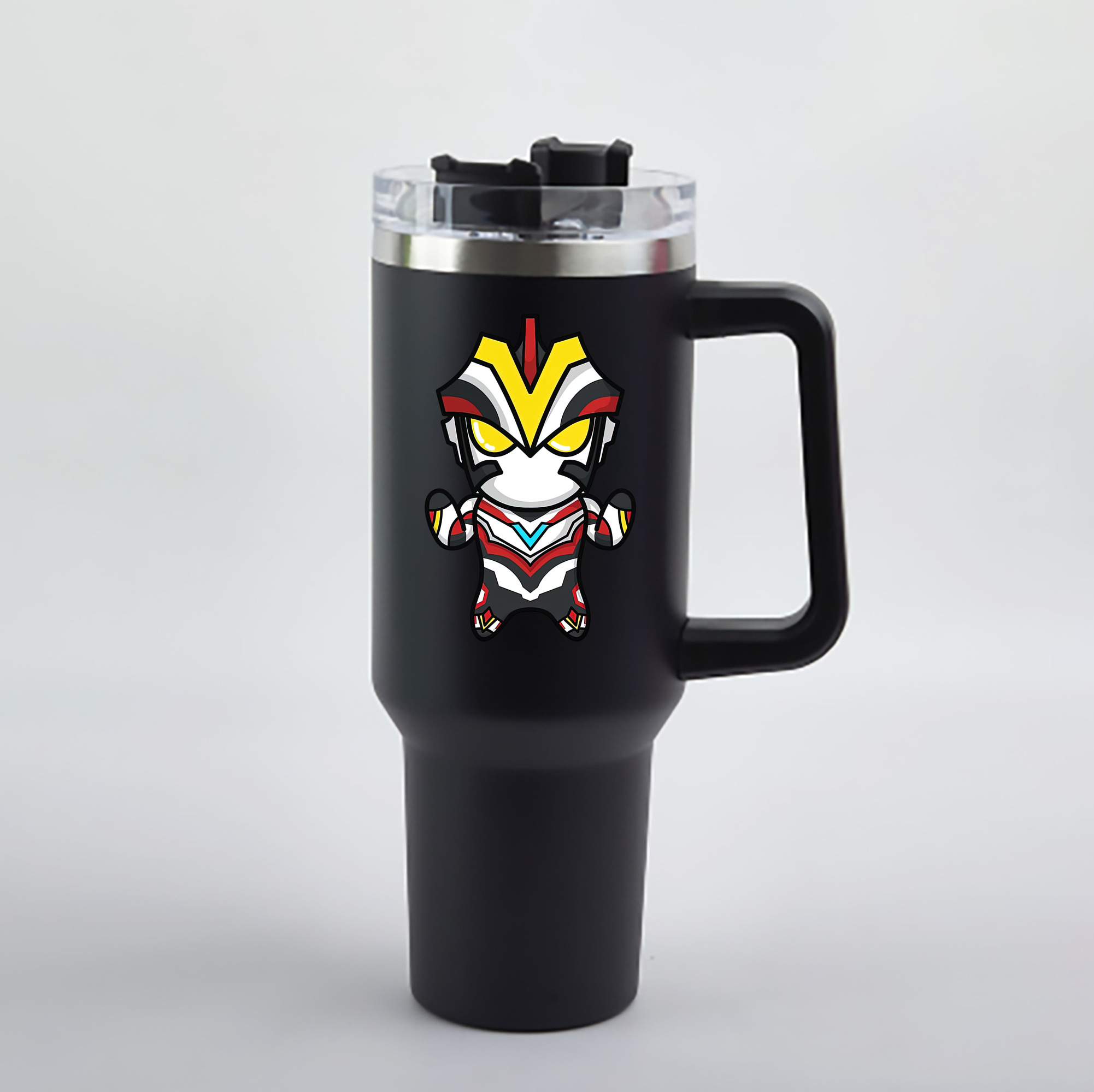 （画像用） ウルトラマン Ultraman 1200mL車用タンブラー - クリスタルステッカー（プラスチックストロー付き）