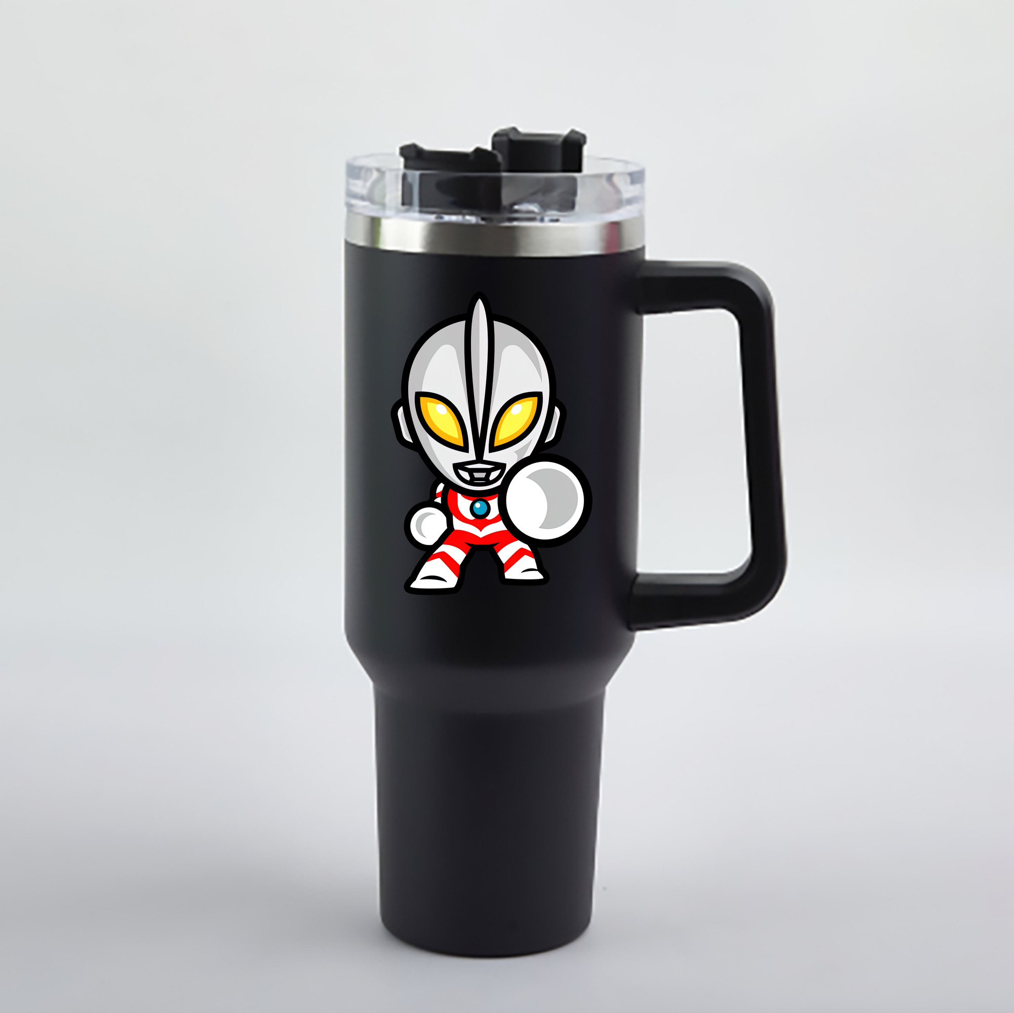（画像用） ウルトラマン Ultraman 1200mL車用タンブラー - クリスタルステッカー（プラスチックストロー付き）