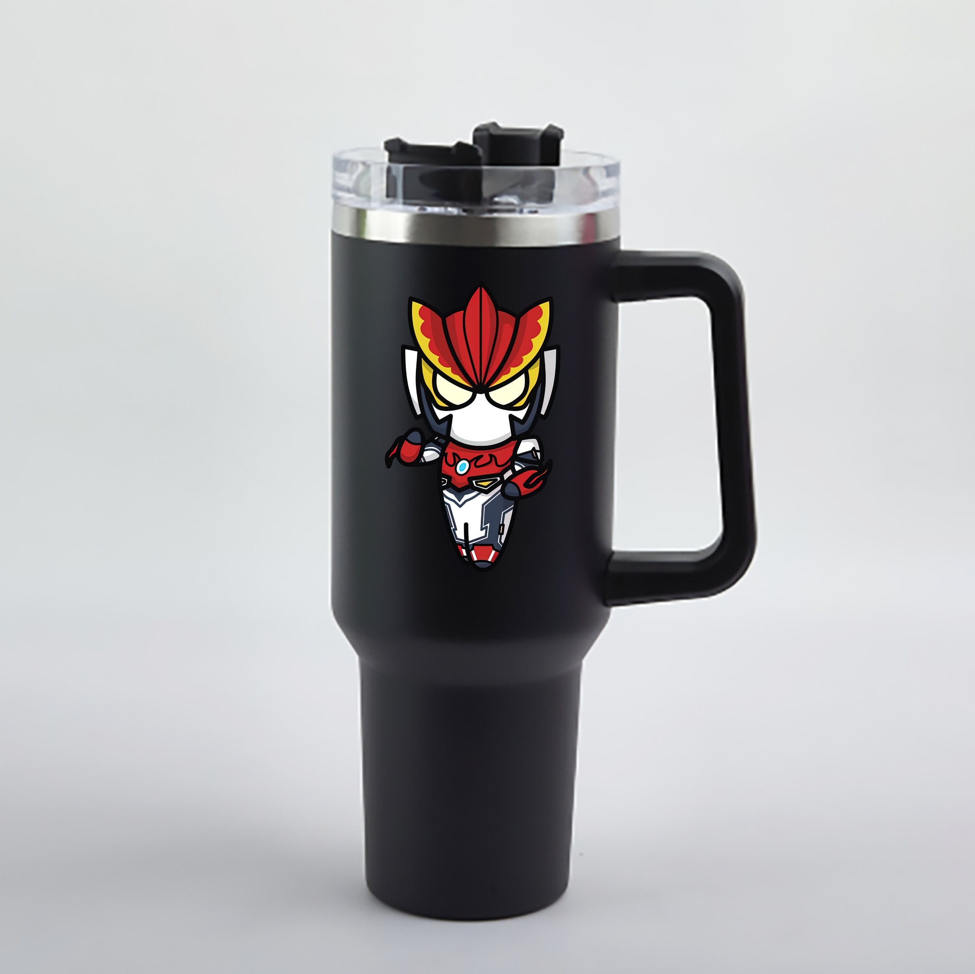 （画像用） ウルトラマン Ultraman 1200mL車用タンブラー - クリスタルステッカー（プラスチックストロー付き）