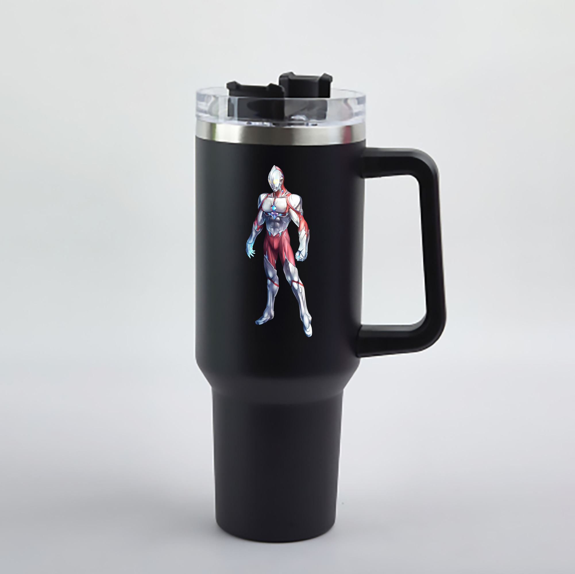 （画像用） ウルトラマン Ultraman 1200mL車用タンブラー - クリスタルステッカー（プラスチックストロー付き）