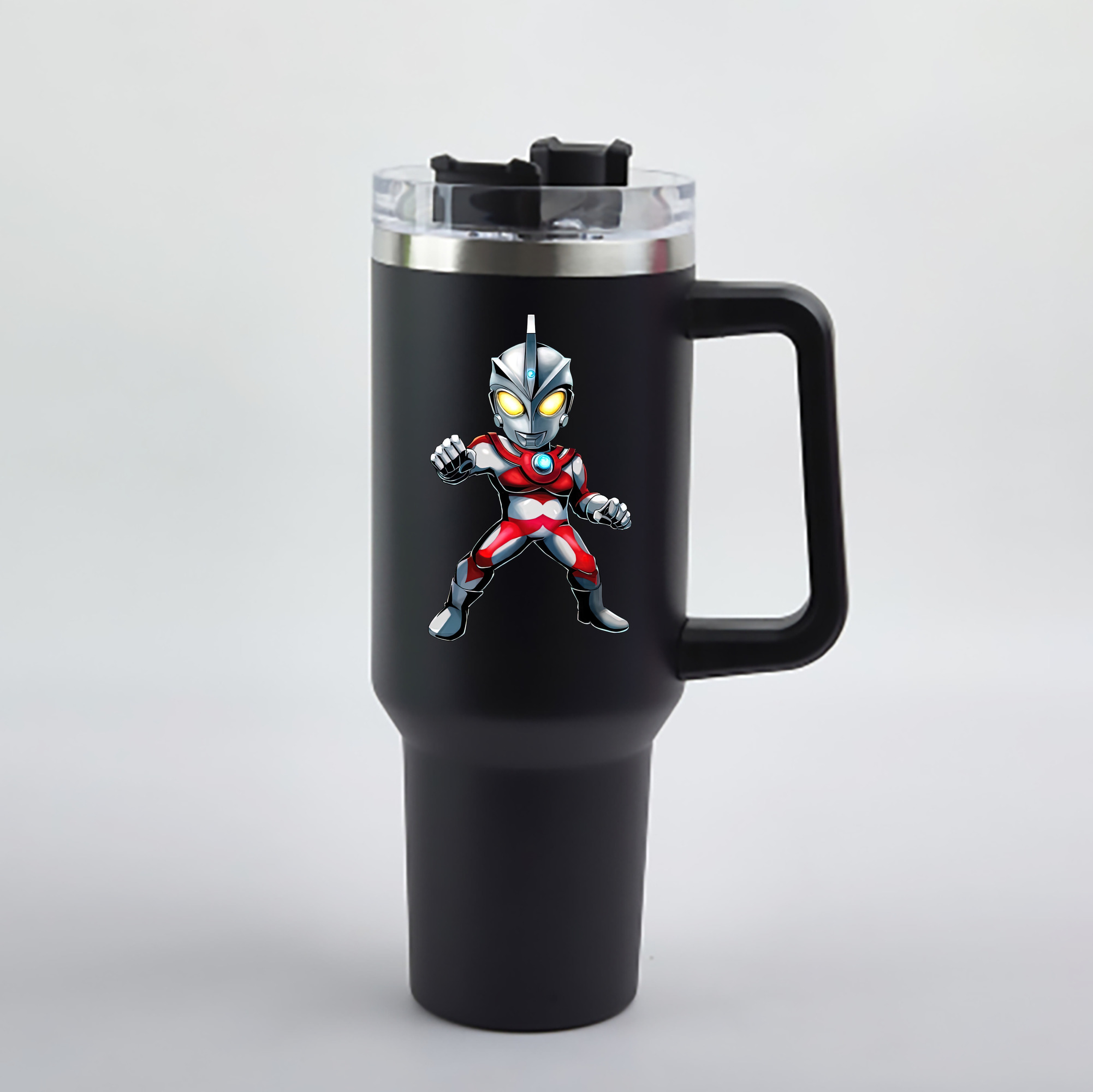（画像用） ウルトラマン Ultraman 1200mL車用タンブラー - クリスタルステッカー（プラスチックストロー付き）