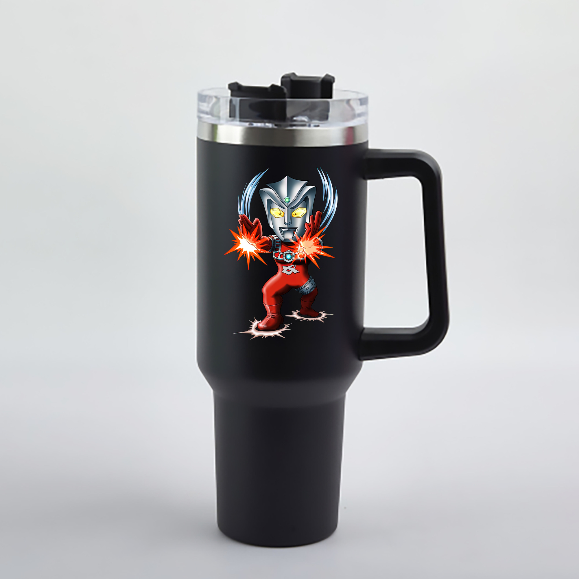 （画像用） ウルトラマン Ultraman 1200mL車用タンブラー - クリスタルステッカー（プラスチックストロー付き）