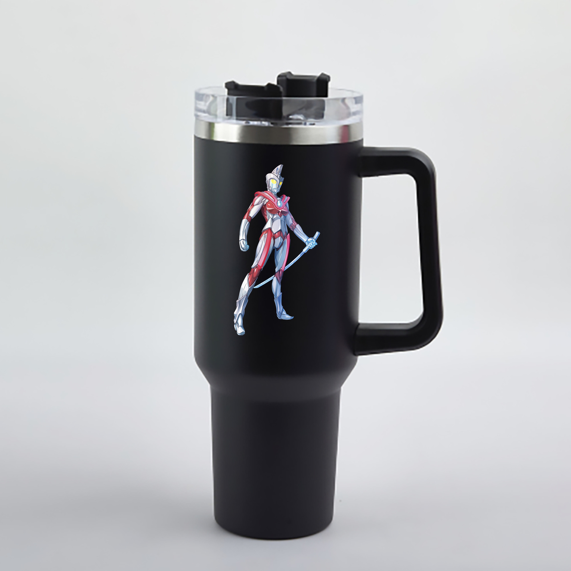 （画像用） ウルトラマン Ultraman 1200mL車用タンブラー - クリスタルステッカー（プラスチックストロー付き）