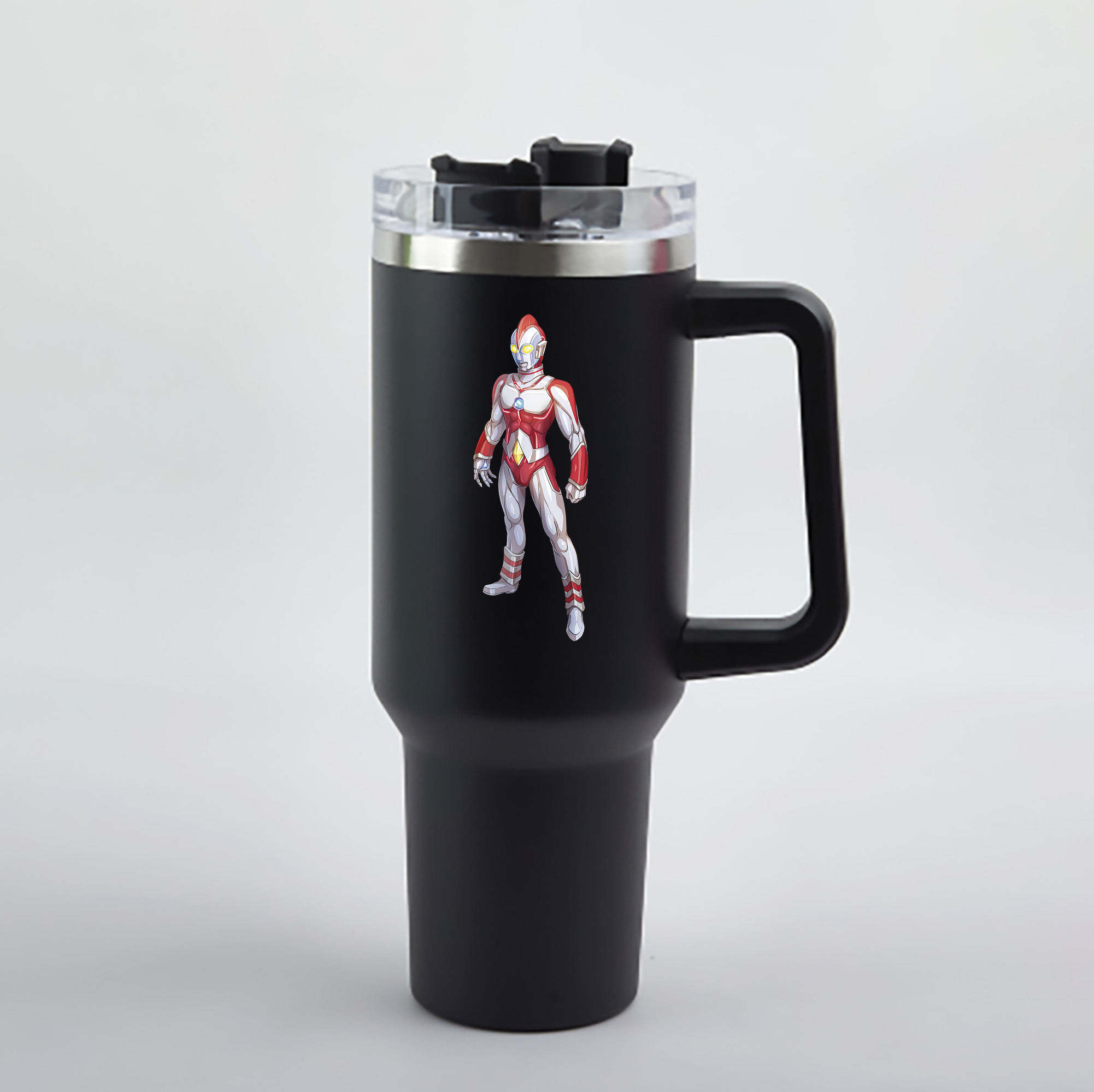 （画像用） ウルトラマン Ultraman 1200mL車用タンブラー - クリスタルステッカー（プラスチックストロー付き）